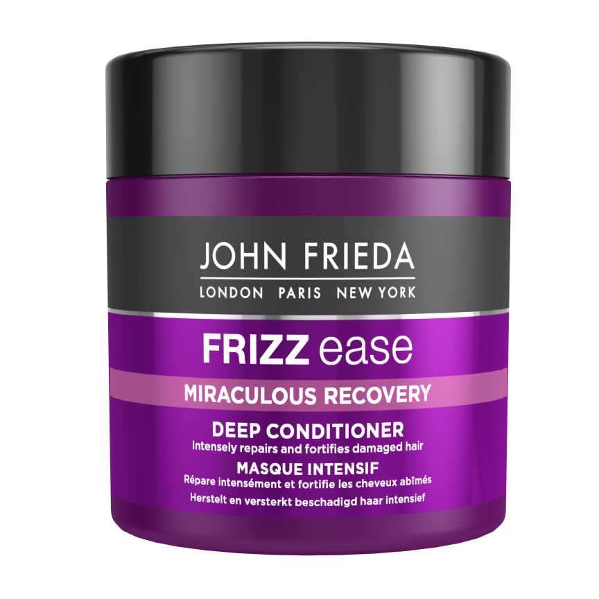 John Frieda Frizz Ease Miraculous Recovery Интенсивная маска для укрепления волос, 150 млFS-00897 John Frieda Frizz Ease Miraculous Recovery Интенсивная маска для укрепления волос, 150 млFS-00897Интенсивно восстанавливает и укрепляет поврежденные волосы. Заметно восстанавливает, придает силу пересушенным и поврежденным непослушным волосам, предотвращает их ломкость. Восстанавливающий аминокомплекс при регулярном использовании этой маски вернет вашим волосам мягкость и шелковистость, блеск и послушность локонов, придаст им здоровый и сияющий вид. Применение: Распределите маску по чистым влажным волосам, уделяя особое внимание кончикам. Оставьте на 3-5 минут, затем тщательно смойте. Характеристики:Объем: 150 мл. Производитель: Великобритания. Артикул: 1191302.Товар сертифицирован.