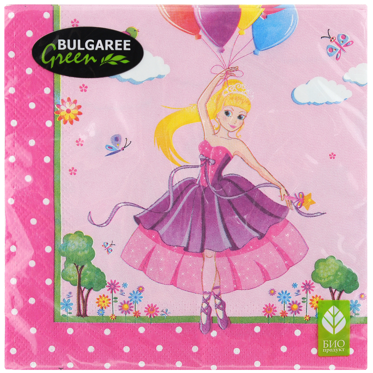 Салфетки бумажные Bulgaree Green Принцесса, трехслойные, 33 х 33 см, 20 штS28 DC Салфетки бумажные Bulgaree Green Принцесса, трехслойные, 33 х 33 см, 20 штS28 DCДекоративные трехслойные салфетки Bulgaree Green Принцесса выполнены из 100%целлюлозы европейского качества и оформлены ярким рисунком. Изделия станут отличным дополнением любого праздничного стола. Они отличаются необычной мягкостью, прочностью и оригинальностью.Размер салфеток в развернутом виде: 33 х 33 см.