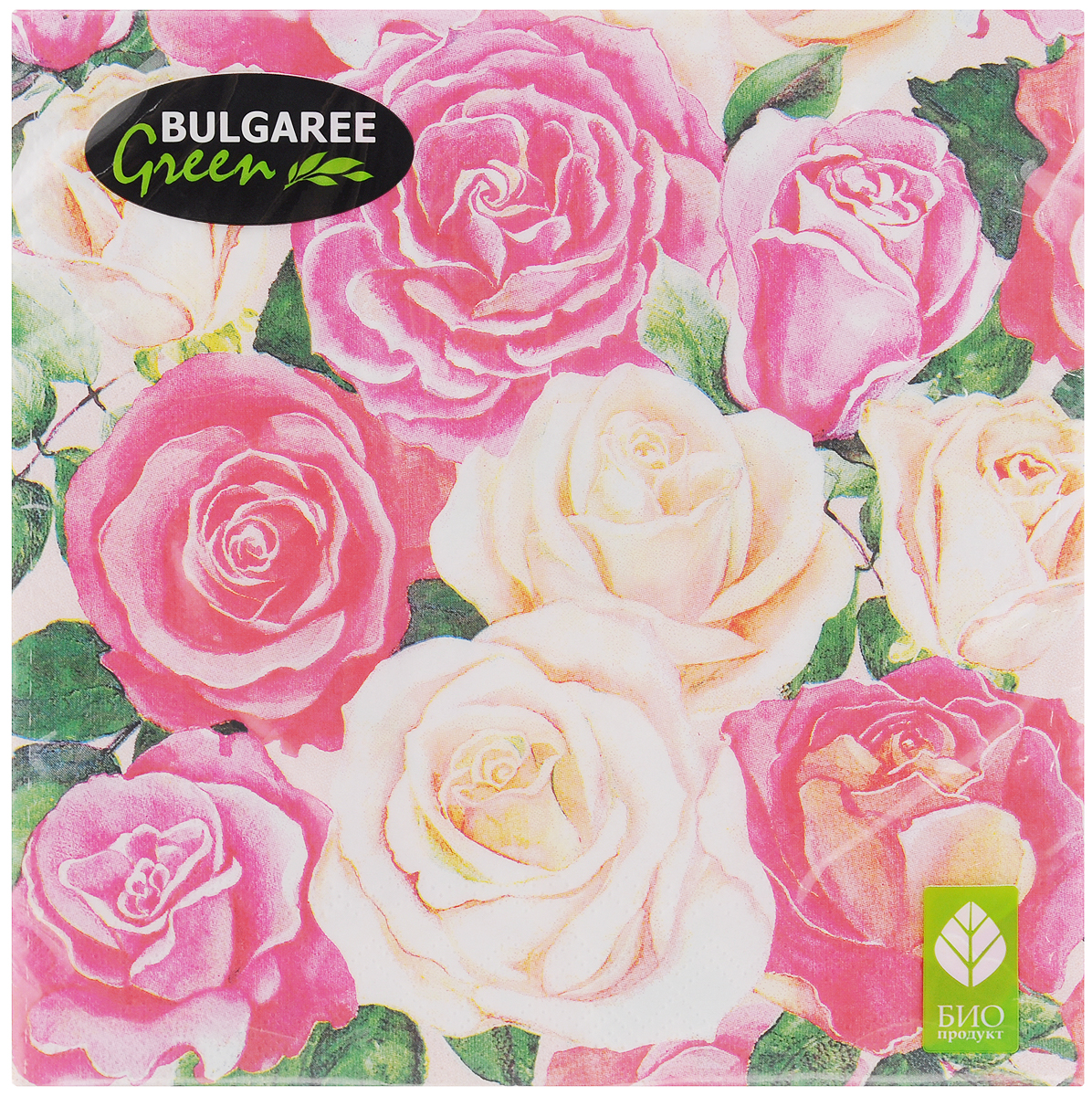 Салфетки бумажные Bulgaree Green Розовый букет, трехслойные, 33 х 33 см, 20 штAS 25 Салфетки бумажные Bulgaree Green Розовый букет, трехслойные, 33 х 33 см, 20 штAS 25Трехслойные салфетки Bulgaree Green Розовый букет выполнены из 100%целлюлозы и оформлены красивым рисунком. Изделия станут отличным дополнением любого праздничного стола. Они отличаются необычной мягкостью, прочностью и оригинальностью.Размер салфеток в развернутом виде: 33 х 33 см.