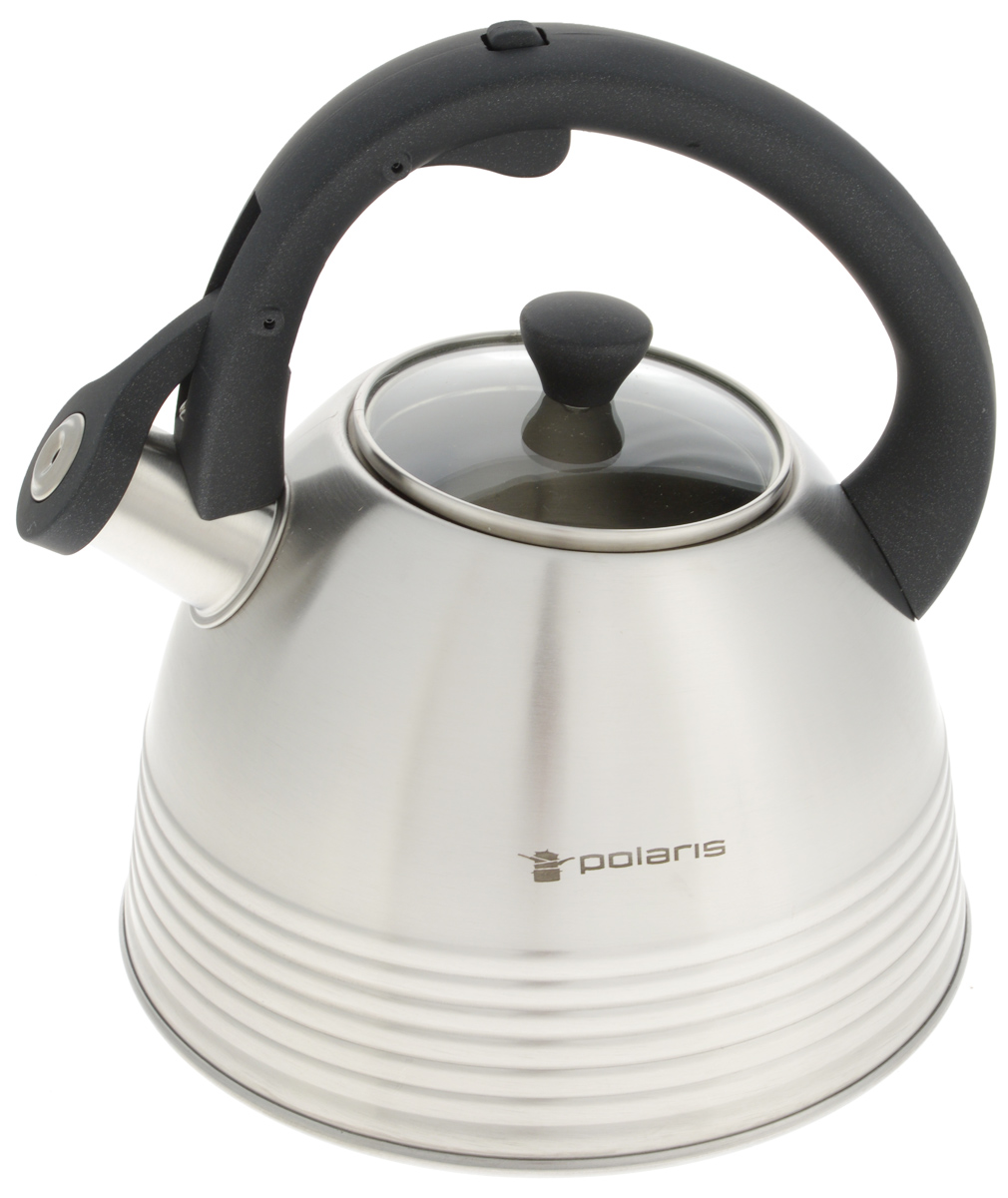 Чайник Polaris Classica, со свистком, 3 л54 009312 Чайник Polaris Classica, со свистком, 3 л54 009312Чайник Polaris Classica изготовлен из высококачественной нержавеющей стали 18/10. Носик оснащен свистком, размещённым на клапане, который открывается кнопкой на ручке.Свисток позволит вам контролировать процесс подогрева или кипячения воды. Съемная крышка выполнена из жаростойкого стекла с ободком, она позволит легко наполнить чайник водой и обеспечит доступ для мытья. Удобные бакелитовые ручки с покрытием soft-touch не нагреваются и не скользят Сатинированная полировка придают посуде безупречный внешний вид и облегчает процесс чистки и мытья. Подходит для всех типов плит, включая индукционные. Диаметр чайника (по верхнему краю): 10 см.Высота чайника (без учета крышки и ручки): 10 смВысота чайника (с учетом ручки): 23,5 см.Диаметр индукционного диска: 14,5 см.