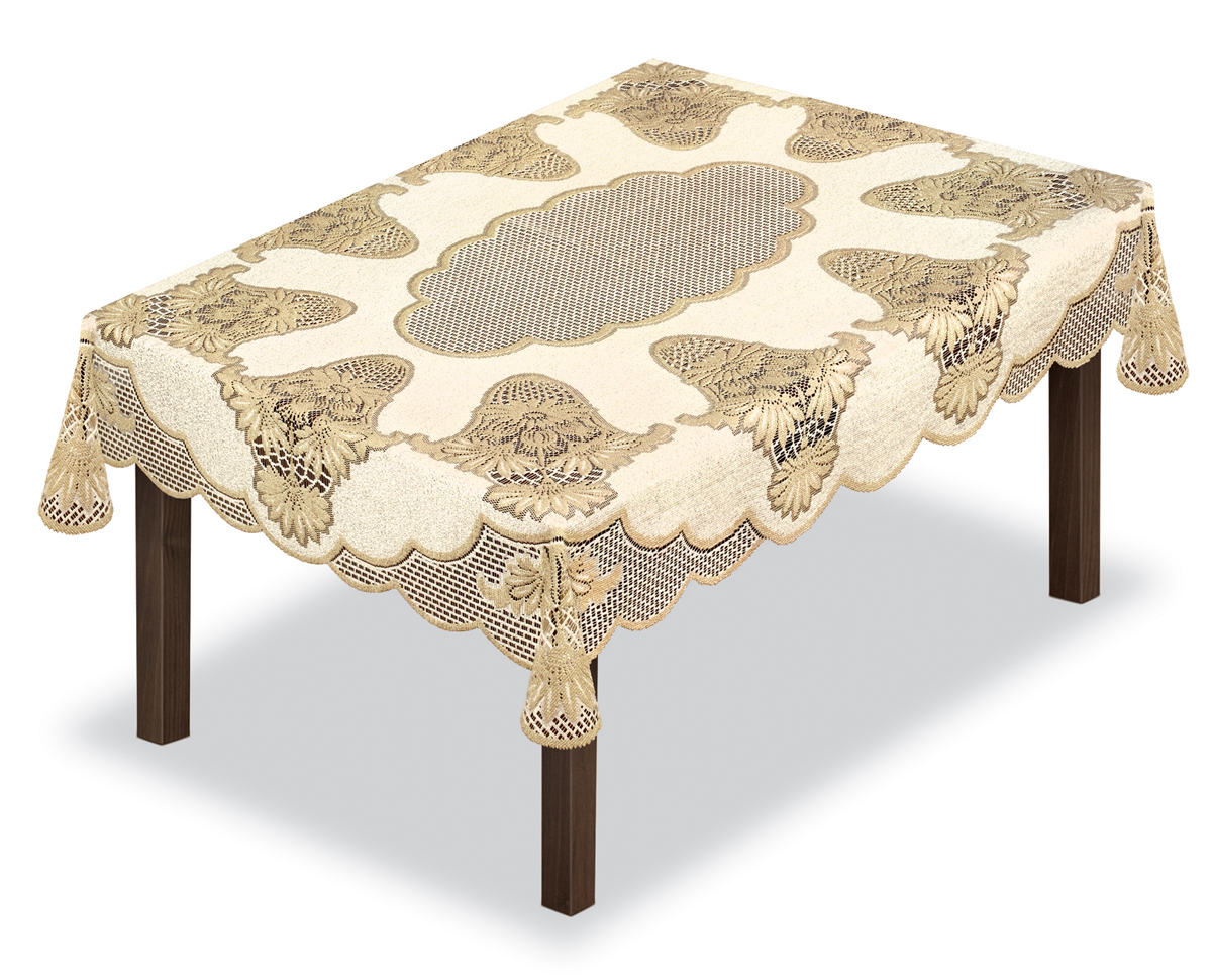 Скатерть Haft, прямоугольная, цвет: кремовый, золотистый, 120 х 160 см80010 Скатерть Haft, прямоугольная, цвет: кремовый, золотистый, 120 х 160 см80010Оригинальная ,ажурная скатерть из ткани жаккардового переплетения шир.120см* длина 160 см.Скатерть прекрасна в уходе,не требует глажки и быстро сохнет