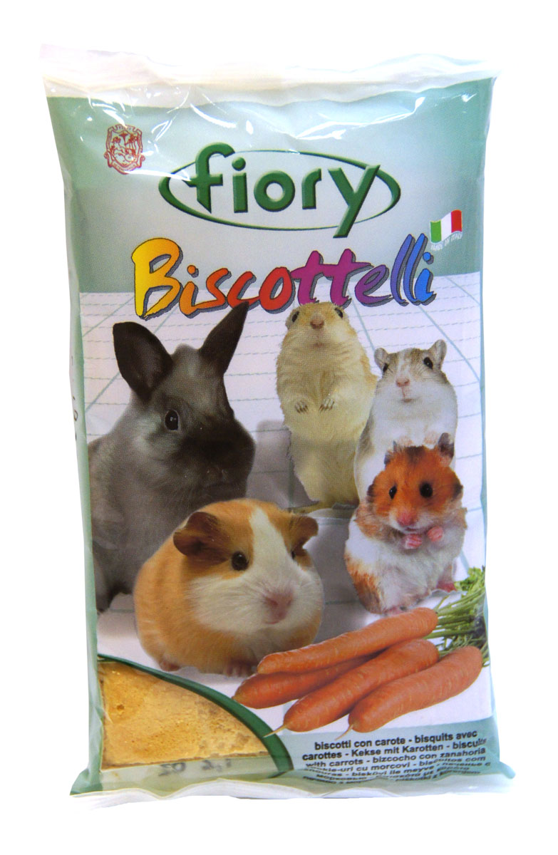 Бисквиты для грызунов Fiory Biscottelli, с морковью, 30 г0120710 Бисквиты для грызунов Fiory Biscottelli, с морковью, 30 г0120710Бисквиты для грызунов Fiory Biscottelli - источник редких витаминов и микроэлементов. Они состоят из яиц, сахара и злаков, а также аппетитных фруктов, которые непременно оценит ваш маленький грызун.Подарите своему питомцу питательное и полезное лакомство. Состав: злаковые, злаки, яйцо и его производные (30%), сахар (27%), морковь/ягоды (4,1%), красители и консерванты в соответствии со стандартами ЕЭС.Товар сертифицирован.