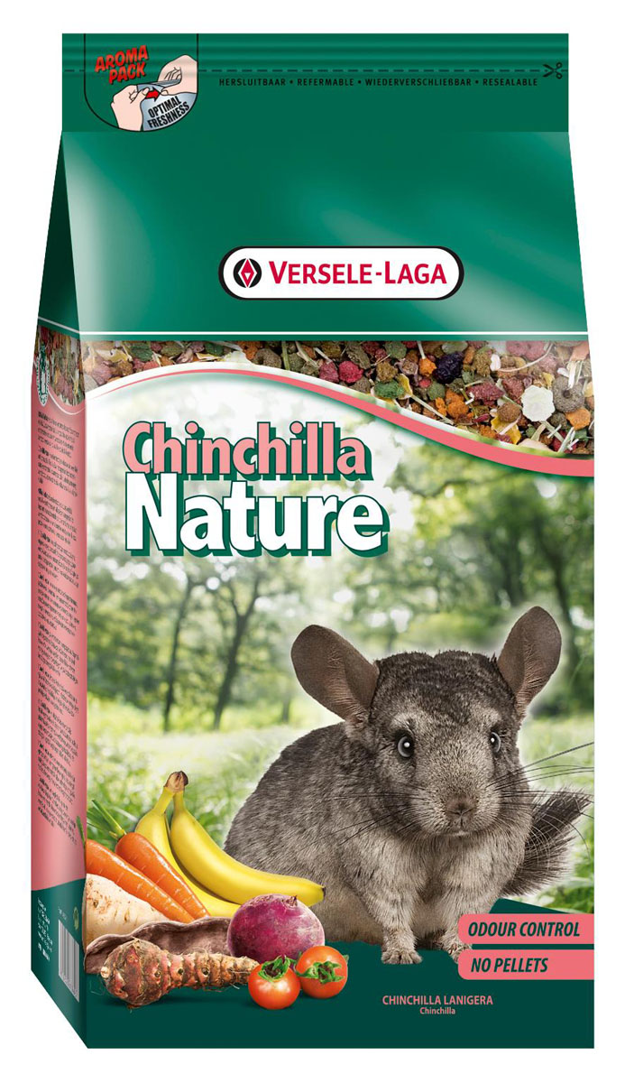 Корм для шиншилл Versele-Laga Nature Chinchilla, 2,5 кг0120710 Корм для шиншилл Versele-Laga Nature Chinchilla, 2,5 кг0120710Корм разработан в соответствии с потребностями животных и может применяться в качестве основного корма.Это высококачественная смесь природных компонентов, которая содержит все необходимые для организма питательные вещества, витамины, минералы и аминокислоты, необходимые для жизнерадостной и здоровой жизни питомцев. Chinchilla Nature содержит дополнительное количество клетчатки, трав, овощей, фруктов и добавок, важных для здоровья: обеспечивает превосходное пищеварение, гигиену полости рта, сияющую шерсть и великолепное здоровье. Широкое разнообразие ингредиентов гарантирует превосходный вкус и усваиваемость. Не содержит прессованных гранул!Состав: производные растительного происхождения, злаки, овощи, экстракты растительного белка, фрукты, минералы, семена, дрожжи, фрукто-олигосахариды, экстракт календулы, морские водоросли, экстракт юкки, травы, маннано-олигосахариды, экстракт косточек винограда.