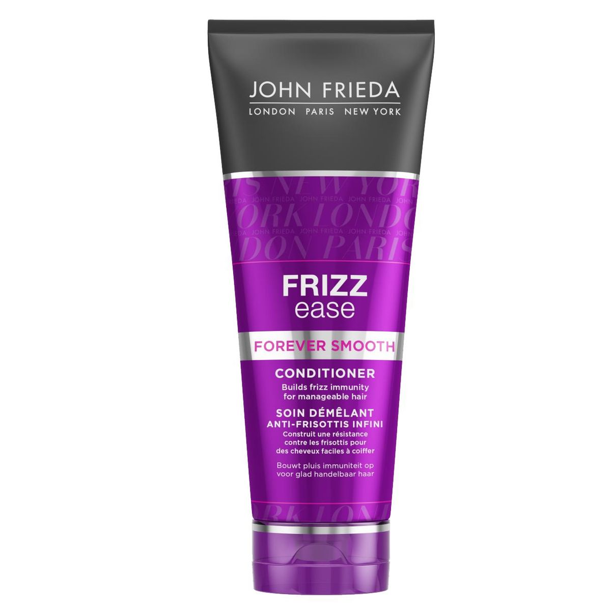 John Frieda Кондиционер для гладкости волос длительного действия против влажности Frizz Ease FOREVER SMOOTH 250 млFS-00897 John Frieda Кондиционер для гладкости волос длительного действия против влажности Frizz Ease FOREVER SMOOTH 250 млFS-00897Формирует иммунитет вьющихся волос от влажности делает их удивительно послушными на длительное время. Волосы приобретают внутренний иммунитет от курчавости волос. Кондиционер FOREVER SMOOTH с инновационными Frizz Immunity комплексом и чистейшим маслом Кокоса, действует как питательный маска и делает волосы более мягкими и послушными, с каждым применением постепенно формирует у волос иммунитет против курчавости.
