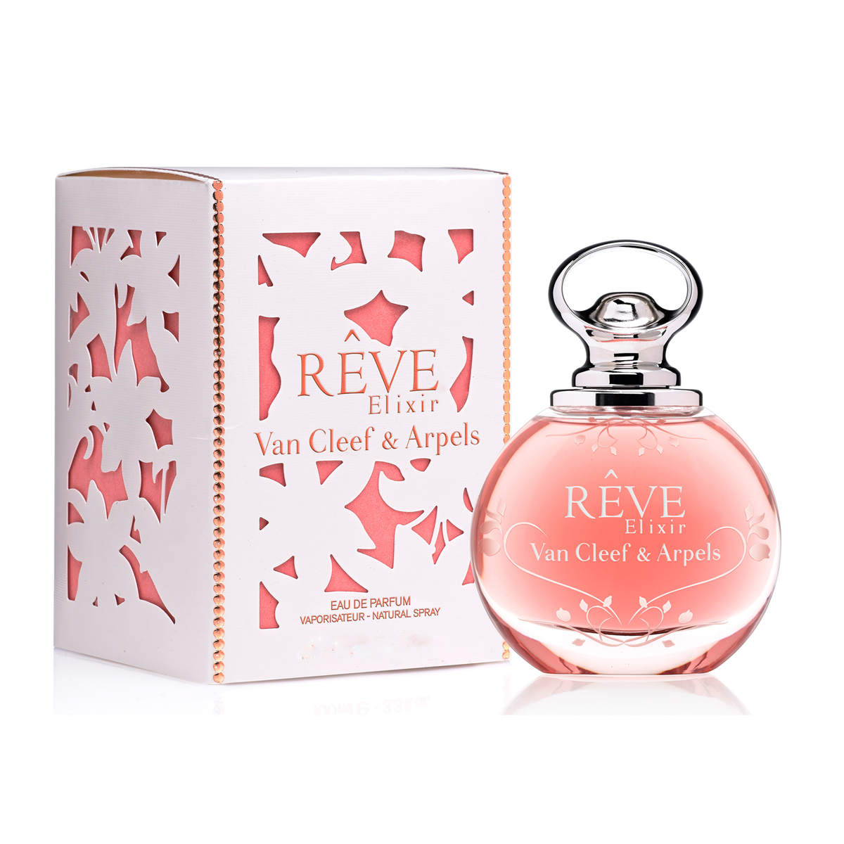 Van Cleef Reve Elixir Парфюмерная вода женская спрей 50 мл28032022 Van Cleef Reve Elixir Парфюмерная вода женская спрей 50 мл28032022Аромат Van Cleef & Arpels Reve Elixir был создан в 2013 году командой талантливых парфюмеров Nathalie Feisthauer и Evelyne Boulanger. Композиция от известного французского ювелирного дома имеет выразительный фруктовый цветочный характер, который подчеркивает романтичность, женственность и очарование обладательницы. Незабываемый и изумительный коктейль наполнен энергетикой фруктовой сладости и цветочной мягкости. Парфюм передает чудесные мечты, рисует невероятные фантазии и особо прекрасные мгновения жизни, которые после приятно вспомнить. Округлый стеклянный флакон с зеркально-серебристыми элементами таит в себе нежность Van Cleef & Arpels Reve Elixir. Он становится повторением формы сочной и красивой ягоды, которую так и хочется почувствовать. Вершина аромата составлена из нот груши и нероли. В сердце букета переливается очарование пиона, белоснежной лилии и османтуса. Прекрасным завершением звучания становится благородство сандалового дерева и изысканной амбры, которые гармонично сплетены воедино.