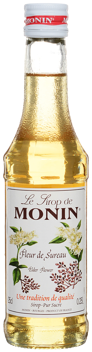 Monin Бузина сироп, 0.25 л0120710 Monin Бузина сироп, 0.25 л0120710Сильный цветочный аромат сиропа Monin Бузина позволит вам создавать блюда, горячие и прохладительные напитки, а также коктейли, которые не оставят равнодушными и удивят ваших гостей. Сироп имеет сильный цветочный запах с медовыми примечаниями, а также терпкий и пикантный вкус. Отлично сочетается с чаем, сидром или коктейлем.Сиропы Monin выпускает одноименная французская марка, которая известна как лидирующий производитель алкогольных и безалкогольных сиропов в мире. В 1912 году во французском городке Бурже девятнадцатилетний предприниматель Джордж Монин основал собственную компанию, которая специализировалась на производстве вин, ликеров и сиропов. Место для завода было выбрано не случайно: город Бурже находился в непосредственной близости от крупных сельскохозяйственных районов — главных поставщиков свежих ягод и фруктов. Производство сиропов стало ключевым направлением деятельности компании Monin только в 1945 году, когда пост главы предприятия занял потомок основателя — Пол Монин. Именно под его руководством ассортимент марки пополнился разнообразными сиропами из натуральных ингредиентов, которые молниеносно заслужили блестящую репутацию в кругу поклонников кофейных напитков и коктейлей. По сей день высокое качество остается базовым принципом деятельности французской марки. Сиропы Monin создаются исключительно из натуральных ингредиентов по уникальным технологиям, позволяющим сохранять в готовом продукте все полезные свойства природного сырья.Эксперты всего мира сходятся во мнении, что сиропы Monin — это законодатели мод в миксологии. Ассортимент французской марки на сегодняшний день является самым широким и насчитывает полторы сотни уникальных вкусовых решений. В каталоге компании можно найти как классические вкусы для кофейных напитков (шоколадный, ванильный, ореховый и другие сиропы), так и весьма экзотические варианты (сиропы со вкусом кокоса, зеленой мяты, тирамису, блю курасао, аниса, грейпфрута, пина колады и другие).