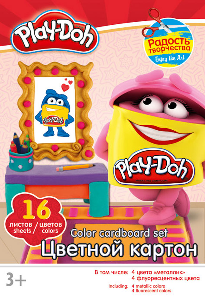 Play-Doh Набор цветного картона 16 листов цвет папки красный72523WD Play-Doh Набор цветного картона 16 листов цвет папки красный72523WDНабор цветного картона Play-Doh позволит вашему ребенку создавать всевозможные аппликации и поделки.Набор содержит 16 листов цветного картона, в том числе четыре цвета металлик и четыре флуоресцентных цвета. Листы упакованы в оригинальный картонный конверт.Создание поделок из картона поможет ребенку в развитии творческих способностей, кроме того, это увлекательный досуг.