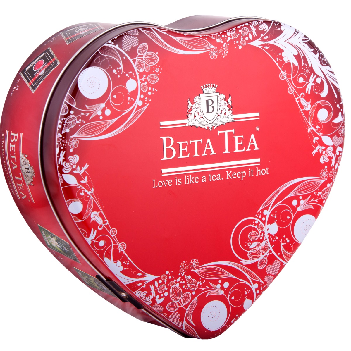 Beta Tea Сердце чайный набор, 100 шт (подарочная упаковка)101246 Beta Tea Сердце чайный набор, 100 шт (подарочная упаковка)101246Beta Tea Сердце - отличный подарок для любимых с лучших чайных плантаций Шри-Ланки. Набор включает в себя:Чай Отборное качество (25 шт., 50 г). Его поставляют лучшие чайные плантации Шри-Ланки. Любители крепкого чая с терпким вкусом по достоинству оценят этот напиток.Чай Beta Tea Малина (25 шт., 50 г). Он содержит в себе неповторимый аромат малины, что придает напитку изысканный вкус. Этот чай, собранный с самых лучших плантаций Цейлона, производится в экологически чистых условиях при помощи современных технологий.Зеленый чай Beta Tea (25 шт., 50 г). Он занимает особое место в ассортименте компании. Основная задача при производстве этого сортасостоит в том, чтобы сохранить лечебные природные биологически активные вещества свежих листьев таким образом, чтобы они смогли высвободиться во время заваривания.Зеленый чай с жасмином Beta Tea (25 шт., 50 г) предлагает вам насладиться целебными качествами зеленого чая с лепестками тропического жасмина, цветки которого собирают на горных склонах до восхода солнца, чтобы сохранить их нежный аромат. Настой обладает тонким цветочным ароматом и мягким вкусом.