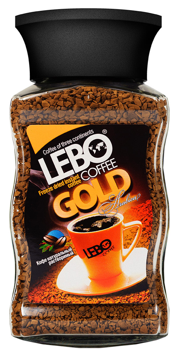 Lebo Gold кофе растворимый, 100 г0120710 Lebo Gold кофе растворимый, 100 г0120710Сублимированный кофе Lebo Gold подарит бодрость и великолепный вкус каждому, кто начинает свое утро с чашечки горячего кофе. Легкость приготовления и высокие вкусо-ароматические качества, полученные благодаря особой технологии производства, оценят даже самые изысканные ценители кофе.