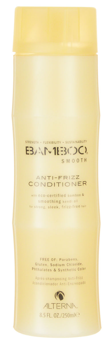 Alterna Полирующий кондиционер Bamboo Smooth Anti-Frizz Conditioner - 250 млFS-00103 Alterna Полирующий кондиционер Bamboo Smooth Anti-Frizz Conditioner - 250 млFS-00103Органические масла Kendi Oil питают и увлажняют волосы, делая их прочным и эластичным. Технология Color Hold позволит вашим окрашенным волосам дольше сохранять цвет, не вымывая его.Результат: Богатая питательная формула кондиционера глубоко проникает вглубь волос и заметно преобразует непослушные волосы, придавая им шелковую гладкость. Укрепляет фолликулу волос, благодаря чему волосы становятся сильными и здоровыми. Наполняет волосы глубоко увлажняющими элементами. Сохраняет яркость цвета окрашенных и натуральных волос. Смягчает секущиеся кончики волос. Устраняет эффект пушистости волос.