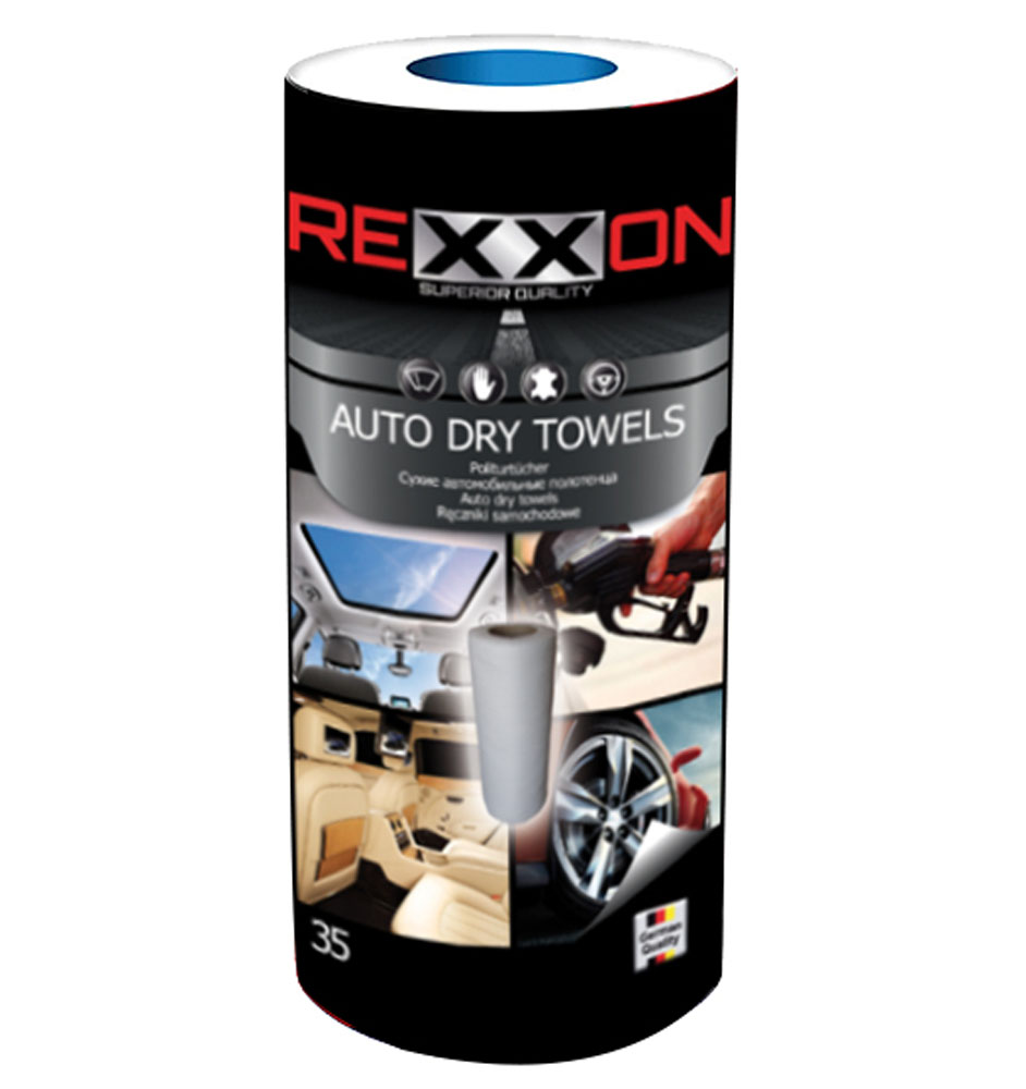 Полотенца для автомобиля Rexxon, сухие, 35 штRC-100BWC Полотенца для автомобиля Rexxon, сухие, 35 штRC-100BWCПрекрасно подходят для удаления влаги и грязи Антистатический и полирующий эффект Можно использовать для сухой уборки любых поверхностей автомобиля Основа полотенец - высокоэкологичный материал спанлейс, содержащий не менее 50% вискозы, гипоаллергенный