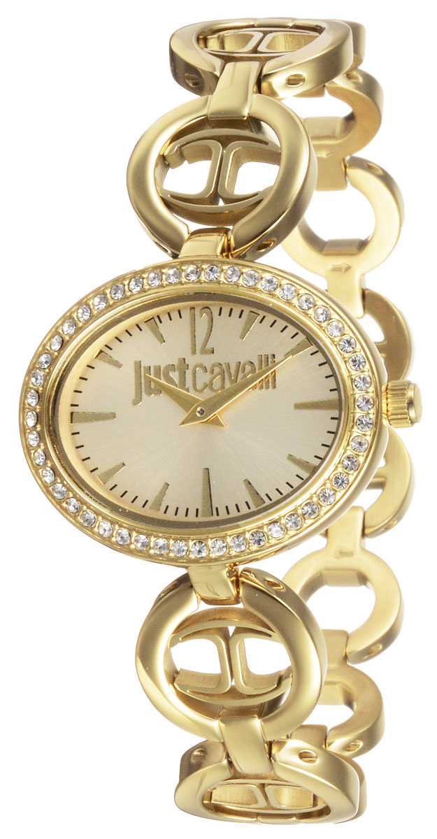Часы женские наручные Just Cavalli, цвет: золотистый. R7253214504BM8434-58AE Часы женские наручные Just Cavalli, цвет: золотистый. R7253214504BM8434-58AEЭлегантные наручные часы Just Cavalli произведены опытными специалистами из материалов самого высокого качества на базе новейших технологий.Они оснащены точным кварцевым механизмом. Корпус, выполненный из нержавеющей стали, защищен минеральным стеклом и инкрустирован кристаллами. Циферблат овальной формы оснащен отметками, а также имеет две стрелки - часовую и минутную. Браслет из нержавеющей стали имеет складной замок.Часы укомплектованы в фирменный футляр с названием бренда. Стильные часы подчеркнут изящество женской руки и отменное чувство стиля их обладательницы.