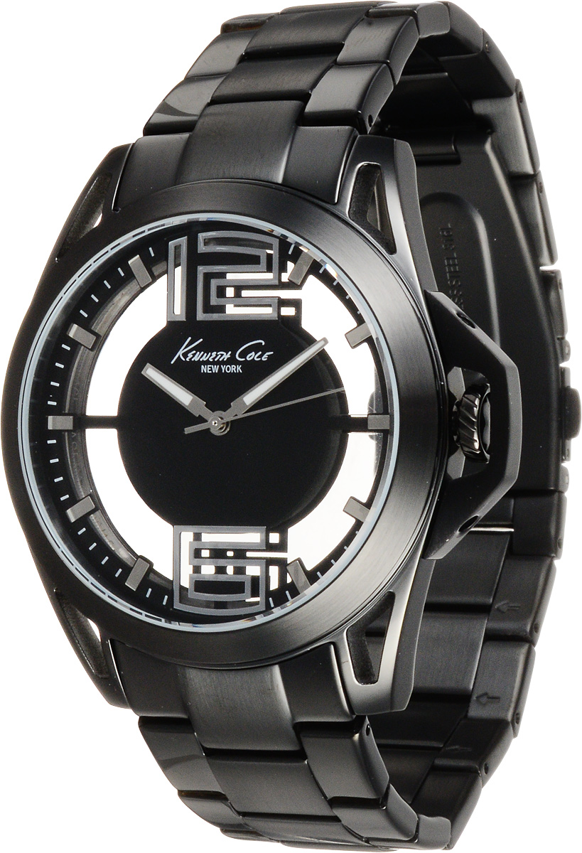 Часы мужские наручные Kenneth Cole, цвет: черный. 10022527BM8434-58AE Часы мужские наручные Kenneth Cole, цвет: черный. 10022527BM8434-58AEНаручные мужские часы Kenneth Cole изготовлены из материалов самого высокого качества на базе новейших технологий.Они оснащены точным кварцевым механизмом. Корпус часов, выполненный из нержавеющей стали, защищен минеральным стеклом, а заводная головка оснащена защитой. Браслет из нержавеющей стали имеет застежку клипсу.Прозрачный циферблат оснащен цифрами, отметками, а также тремя стрелками - часовой, минутной и секундной.Изделие укомплектовано в фирменную коробку с названием бренда.