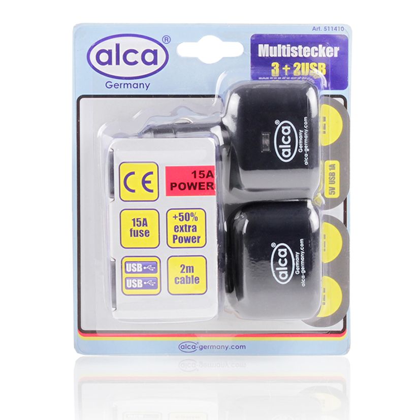 Розетка прикуривателя на 3 выхода Alca, 12V+2 USB 5VR0003911 Розетка прикуривателя на 3 выхода Alca, 12V+2 USB 5VR0003911Розетка прикурив на 3 многофункциональных выхода 12V+2 выхода USB 5V Предохранитель 15А Удлинитель 2 м, контрольная подсветка. Корпус из термостойкого материала.