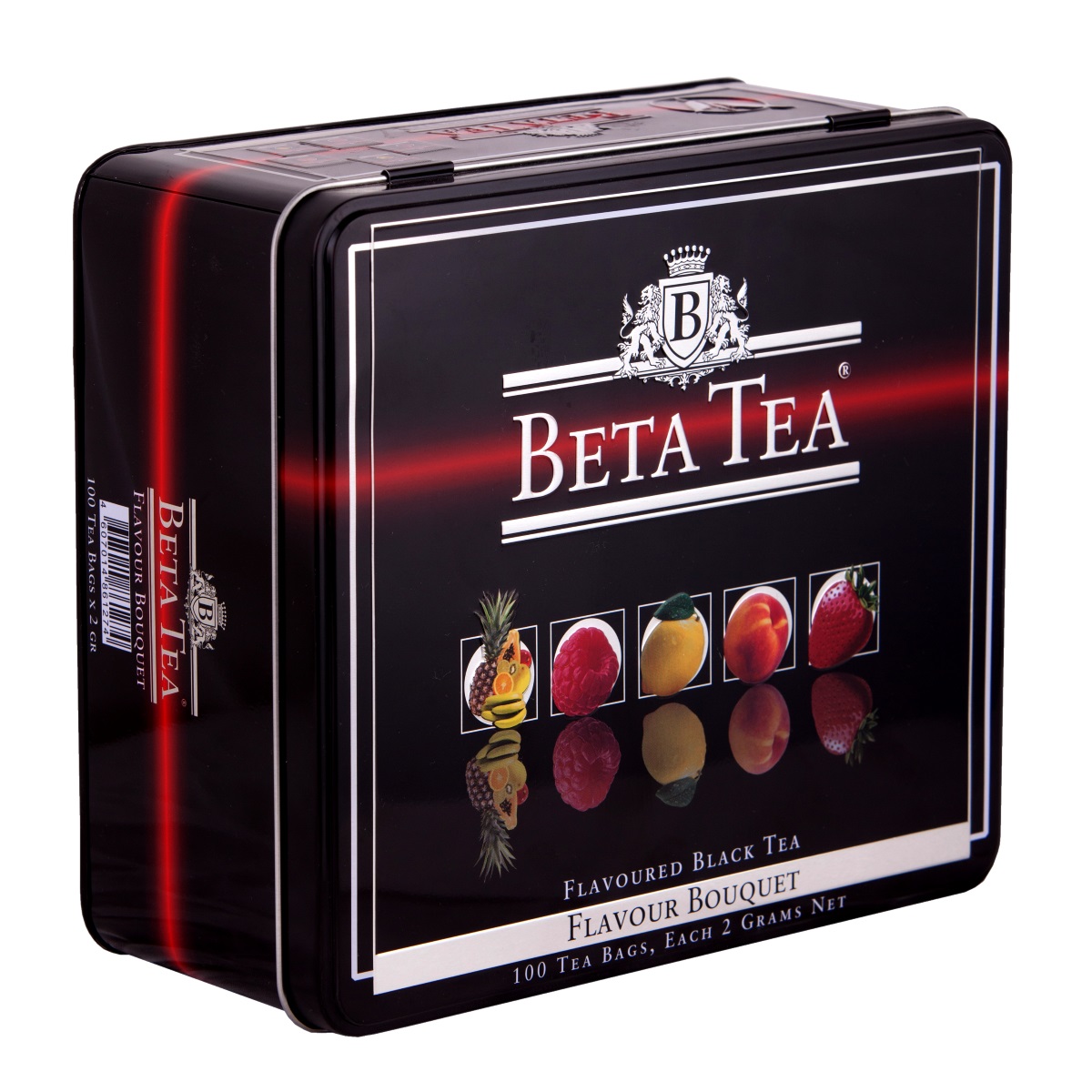 Beta Tea Букет ароматов чайный набор, 100 шт (подарочная упаковка)101246 Beta Tea Букет ароматов чайный набор, 100 шт (подарочная упаковка)101246Совершенный баланс высококачественного черного чая и нежного аромата натуральных фруктов и ягод, продолжительная свежесть и богатство оттенков вкуса делают Beta Tea Букет ароматов не только изумительным тонизирующим, но и великолепным десертным напитком, способным удовлетворить вкусы самых придирчивых чайных гурманов. Набор включает в себя:Чай Beta Tea Малина (20 шт., 40 г.). Он содержит в себе неповторимый аромат малины, что придает напитку изысканный вкус. Этот чай, собранный с самых лучших плантаций Цейлона, производится в экологически чистых условиях при помощи современных технологий.Чай Beta Tea Мультифруктовый (20 шт., 40 г.) с превосходным вкусом в сочетании с фруктовым ароматом доставит удовольствие всем любителям чая. В его состав входит смесь лучших сортов из Индии, Цейлона и Кении.Beta Tea Лимон (20 шт., 40 г.) содержит в себе приятный аромат лимона, что придает чаю изысканный вкус. Этот чай, собранный с самых лучших плантаций Цейлона, производится в экологически чистых условиях при помощи современных технологий.Чай Beta Tea Клубника (20 шт., 40 г.). Он содержит в себе яркий аромат клубники, что придает напитку неповторимый вкус. Этот чай, собранный с самых лучших плантаций Цейлона, производится в экологически чистых условиях при помощи современных технологий.Чай Beta Tea Персик (20 шт., 40 г.). Напиток содержит в себе неповторимый персиковый аромат, что придает ему изысканный вкус. Этот чай, собранный с самых лучших плантаций Цейлона, производится в экологически чистых условиях при помощи современных технологий.