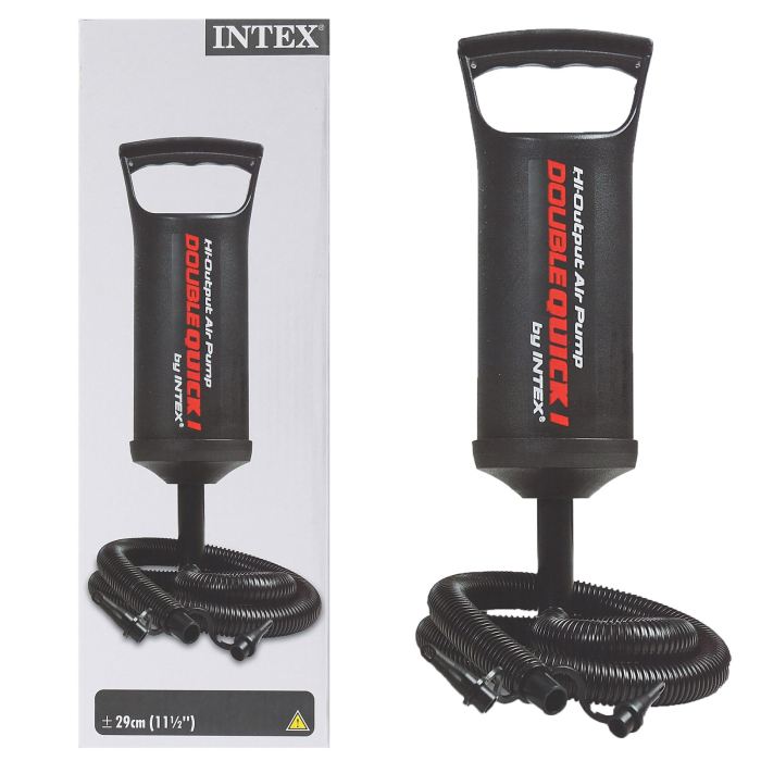 Насос ручной Intex 29см, цвет: черный. 68612532994 Насос ручной Intex 29см, цвет: черный. 68612532994Незатейливая вещь – насос, поможет вам накачать надувные игрушки, плавательные круги и даже небольшую лодку.Механизм прост: выбираете подходящую насадку, вставляете в изделие и начинаете качать. Данные насосы достаточно надежны, так как их конструкция крайне проста. Есть корпус и поршень, ничего лишнего. С этим насосом, все в ваших руках! Насос ручной 29см