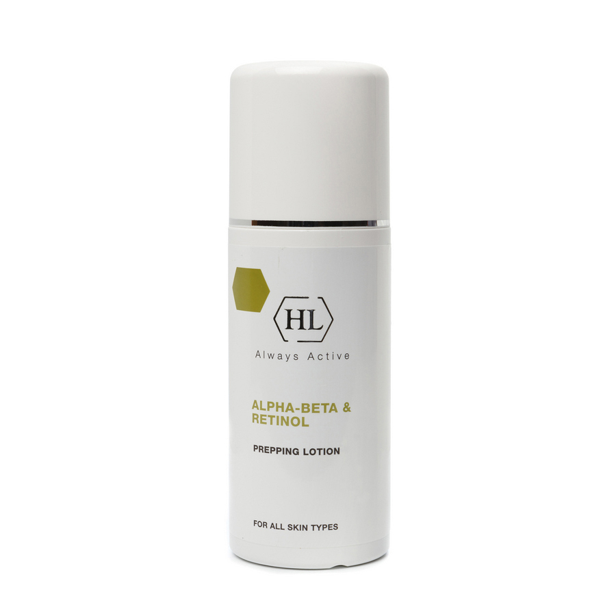 Holy Land Подготовительный лосьон Alpha-Beta and Retinol Prepping Lotion, 250 млFS-00897 Holy Land Подготовительный лосьон Alpha-Beta and Retinol Prepping Lotion, 250 млFS-00897Водный раствор фруктовых кислот, аскорбиновой и салициловой кислот и ретинола, обогащенный экстрактом зеленого чая.Действие:Поверхностный пилинг, отшелушивание роговых клеток.Предпилинговая подготовка: устранение гиперкератоза, выравнивание поверхности для равномерного проникновения последующего пилинга.Улучшение обмена веществ.Сужение пор.Выраженный лифтинговый эффект, разглаживание кожи.Уменьшение отёков.Активные компоненты: комплекс фруктовых кислот (молочная, гликолевая, лимонная, яблочная, винная), L-аскорбиновая кислота, салициловая кислота, ретинол, экстракт зеленого чая.