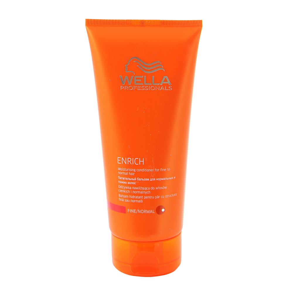 Wella Питательный бальзам Enrich Line для увлажнения жестких волос, 200 млAC-1121RD Wella Питательный бальзам Enrich Line для увлажнения жестких волос, 200 млAC-1121RDЕсли ваши волосы жесткие и непослушные, вам следует обратить внимание на этот питательный бальзам от Wella. Он не просто улучшает расчесываемость, смягчает волосы, но и укрепляет их, увлажняет. Этот препарат наполняет силой и насыщает полезными веществами каждый волосок! Благодаря экстракту шелка, входящему в состав, ваши волосы становятся мягкими, шелковистыми. Бальзам Enrich Wella обеспечивает полноценный уход волосам.Результат: волосы легко укладываются, расчесываются, становятся мягкими, словно шелк.В состав входят пантенол, витамин Е, эксклюзивная салонная формула, экстракт шелка, глиоксиловая кислота.