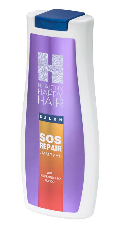 Healthy Happy Hair Шампунь для поврежденных волос SOS repair, 250 гFS-00897 Healthy Happy Hair Шампунь для поврежденных волос SOS repair, 250 гFS-00897Мягкий шампунь содержит богатый набор ухаживающих, восстанавливающих компонентов, благотворно влияющих на качество волос уже на этапе очищения. Кондиционирующие добавки предотвращают спутывание и облегчают расчесывание поврежденных, окрашенных волос, придают стержню волоса ухоженный, здоровый вид.Подходит для частого применения. Для всех типов волос.Prodew 500 - комплекс из одиннадцати аминокислот (аналогичный аминокислотному составу клеточно-мембранного комплекса человеческого волоса), увлажняет, укрепляет структуру волос, ремонтирует поверхностные повреждения, препятствует вымыванию пигмента из стержня волоса.KeraDynтмHH – инновационная формула для восстановления внешнего липидного слоя стержня волоса. Улучшает внешний вид поврежденных, окрашенных волос, придает им динамические характеристики здоровых волос.
