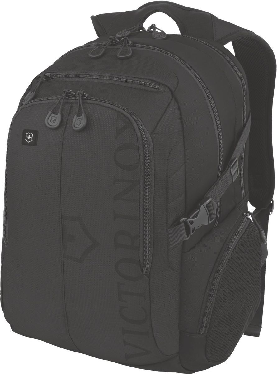 Рюкзак Victorinox VX Sport Pilot 16, цвет: черный. 31105201MABLSEH10001 Рюкзак Victorinox VX Sport Pilot 16, цвет: черный. 31105201MABLSEH10001Оригинальный швейцарский армейский нож «Swiss Army» был создан в 1897 году в небольшой деревушке Ибах в Швейцарии.С тех пор продукция,выпускаемая под маркой «Victorinox» с ее узнаваемым логотипом в виде креста на щите,по праву считается эталоном отличного качества,высокой функциональности,инновационных технологий и культового дизайна.Наша преданность принципам в течение последних 130 лет позволила нам создавать продукты,которые являются выдающимися не только по дизайну и качеству,но которые также являются надежными спутниками в больших и маленьких жизненных приключениях.Сегодня мы с гордостью представляем линейку сумок,чемоданов и дорожных аксессуаров,которые наилучшим образом воплощают в себе данные принципы,а также сочетают в себе черты нашего лучшего классического стиля.Коллекция VX Sport сочетает в себе культовый дизайн и прочную конструкцию.Основанные на многогранной функциональности,которая присуща оригинальному швейцарскому ножу,рюкзаки этой коллекции обеспечивают защиту современным технологическим устройствам и многофункцилнальную организацию вещей таким образом,что вы будете готовы к любой ситуации.Коллекция VX Sport обеспечит длительный комфоорт и долговечность.Прототип модели прошел целых 30 основательных и строгих испытаний,в ходе которых проводилась симуляция самых экстремальных сценариев и условий внешней среды,возможных в реальной жизни.Жесткий режим проводимых тестов гарантирует точность,прочность и износоустойчивость,т.е. все признаки высокого качества и эксплуатационных характеристик,которые покупатель ожидает от продукции «Victorinox».Далее каждое изделие проходит тщательный контроль сертифицированным техническим специалистом.В результате мы можем безоговорочно отвечать за качество нашей продукции и гарантировать отсутствие заводского брака в каждом изделии нашего производства в течение всего гарантийного срока.На тот маловероятный случай,если в приобретенном вами изделии возникает дефект функционального характера,на который распространяется гарантийные обязательства производителя,мы располагаем международной сетью Авторизованных центров ремонтного обслуживания.На изделия коллекции VX Sport распространяется международная ограниченная 10-летняя гарантия.Мы хотим,чтобы вы остались довольны приобретенным вами изделием!Ни о чем не беспокойтесь:мы уже обо всем позаботились!ХАРАКТЕРИСТИКИ И СВОЙСТВАМягкое отделение для ноутбука диагональю 16 (41см) с гладкой, устойчивой к механическим повреждениям подкладкой Мягкий карман для портативного электронного устройства диагональю 10 (25 см) с гладкой, устойчивой к механическим повреждениям подкладкойВнешняя организационная секция включает в себя карман на молнии по всей длине, карман для хранения электроники, карман для хранения периферийных устройств, сетчатый карман для документов, удостоверяющих личность, кармашек для ручки и карабин для ключейФронтальная сторона включает в себя верхний карман на молнии и многофункциональные боковые сетчатые карманы на молнииМягкие регулируемые плечевые ремни Мягкая задняя стенка с продуваемыми воздушными каналами обеспечивает максимальный комфорт, предотвращая запотевание спиныЗадний рукав для продевания через телескопическую ручку чемоданов позволяет одновременно перемещать два и более предметов багажа