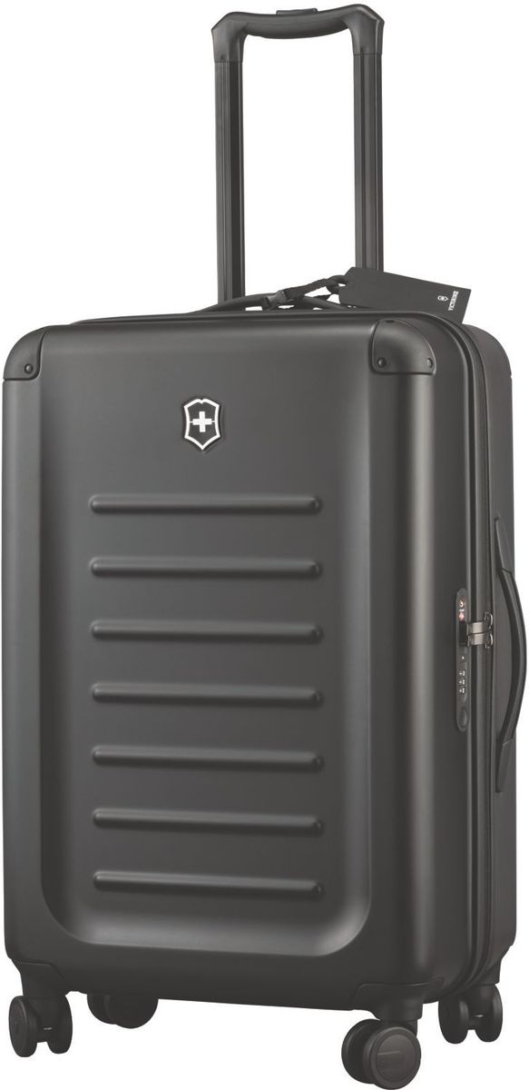 Чемодан Victorinox Spectra, цвет: черный. 3131840131318401 Чемодан Victorinox Spectra, цвет: черный. 3131840131318401Оригинальный швейцарский армейский нож «Swiss Army» был создан в 1897 году в небольшой деревушке Ибах в Швейцарии.С тех пор продукция,выпускаемая под маркой «Victorinox» с ее узнаваемым логотипом в виде креста на щите,по праву считается эталоном отличного качества,высокой функциональности,инновационных технологий и культового дизайна.Наша преданность принципам в течение последних 130 лет позволила нам создавать продукты,которые являются выдающимися не только по дизайну и качеству,но которые также являются надежными спутниками в больших и маленьких жизненных приключениях.Сегодня мы с гордостью представляем линейку сумок,чемоданов и дорожных аксессуаров,которые наилучшим образом воплощают в себе данные принципы,а также сочетают в себе черты нашего лучшего классического стиля.Victorinox привносит инновации в жесткие чемоданы коолекции Spectra 2.0.Специально разработанные для того,чтобы путешестия с жесткими чемоданами были удобнее,изысканные,стильные модели для ручной клади имеют на передней стороне крышку на молнии для быстрого доступа и организациооную секцию для того,чтобы у вас была возможность на ходу получить доступ к вещам,которые больше всего могут вам понадобиться в путешествии:ноутбук,планшет,билеты,паспорт и другое.Такая конструкция с двумя вариантами доступа позволяет вам паковать вещи с двух сторон:через крышку быстрого доступа на передней части или,открывосновное отделение чемодана.Разработаны ультра-легкими,но не в ущерб долговечности,чемоданы из 100%поликарбоната Bayer имеют стильную матовую поверхность,устойчивую к царапинам и защитные кожухи на углах.Система восьми колес,обеспечивающих стабильный и мягкий ход,и удобная жвойная ручка — все это гарантирует исключительную функциональностьчемоданов Spectra 2.0.Дверца для быстрого доступа содержит организационное пространство для ноутбука,планшета,смартфона,паспорта,билетов и других вещейБлагодаря 100% поликарбонату Bayer легкий вес чемодана успешно совмещен с повышенной прочностьюПрототип модели прошел целых 30 основательных и строгих испытаний,в ходе которых проводилась симуляция самых экстремальных сценариев и условий внешней среды,возможных в реальной жизни.Жесткий режим проводимых тестов гарантирует точность,прочность и износоустойчивость,т.е. все признаки высокого качества и эксплуатационных характеристик,которые покупатель ожидает от продукции «Victorinox».Далее каждое изделие проходит тщательный контроль сертифицированным техническим специалистом.В результате мы можем безоговорочно отвечать за качество нашей продукции и гарантировать отсутствие заводского брака в каждом изделии нашего производства в течение всего гарантийного срока.На тот маловероятный случай,если в приобретенном вами изделии возникает дефект функционального характера,на который распространяется гарантийные обязательства производителя,мы располагаем международной сетью Авторизованных центров ремонтного обслуживания.На изделия коллекции Spectra распространяется международная ограниченная 10-летняя гарантия.Мы хотим,чтобы вы остались довольны приобретенным вами изделием!Ни о чем не беспокойтесь:мы уже обо всем позаботились! ХАРАКТЕРИСТИКИ И СВОЙСТВАУдобная ручка для переноски, двойная алюминиевая телескопическая ручка, фиксирующаяся в трех разных позициях: 104 см, 99 см и 94 см для удобства путешественников с разным ростом Двойные колеса обеспечивают мягкий ход чемодана и гарантируют свободное перемещение по любой поверхности, сохраняя при этом 360° маневренность и минимальный вес чемоданаУдаропрочный 100% поликарбонат Bayer, со стильной, устойчивой к царапинам матовой поверхностью обеспечивает повышенную жесткость, сохраняя высокий уровень функциональностиЗащитные угловые кожухи и накладки застежек обеспечивают дополнительную защиту зонам, наиболее подверженным повреждениям или износуСетчатая разделительная стенка на молнии растягивается для удобства упаковкиФиксирующие ремни в форме Y охватывают бо