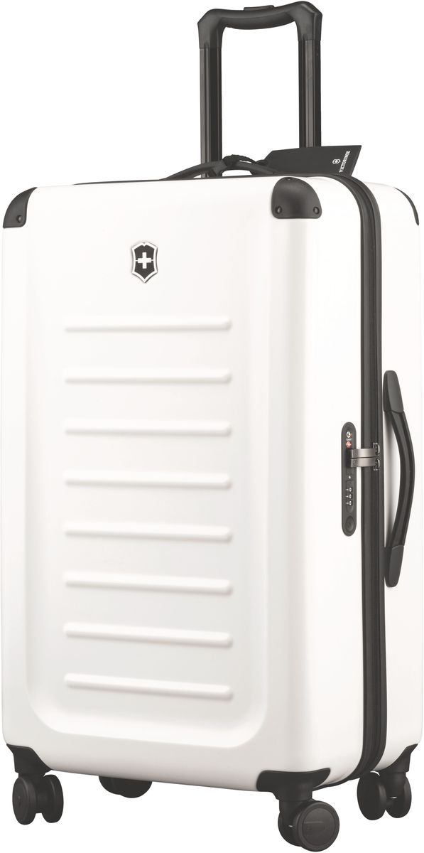 Чемодан Victorinox Spectra, цвет: белый. 3131850231318502 Чемодан Victorinox Spectra, цвет: белый. 3131850231318502Оригинальный швейцарский армейский нож «Swiss Army» был создан в 1897 году в небольшой деревушке Ибах в Швейцарии.С тех пор продукция,выпускаемая под маркой «Victorinox» с ее узнаваемым логотипом в виде креста на щите,по праву считается эталоном отличного качества,высокой функциональности,инновационных технологий и культового дизайна.Наша преданность принципам в течение последних 130 лет позволила нам создавать продукты,которые являются выдающимися не только по дизайну и качеству,но которые также являются надежными спутниками в больших и маленьких жизненных приключениях.Сегодня мы с гордостью представляем линейку сумок,чемоданов и дорожных аксессуаров,которые наилучшим образом воплощают в себе данные принципы,а также сочетают в себе черты нашего лучшего классического стиля.Victorinox привносит инновации в жесткие чемоданы коолекции Spectra 2.0.Специально разработанные для того,чтобы путешестия с жесткими чемоданами были удобнее,изысканные,стильные модели для ручной клади имеют на передней стороне крышку на молнии для быстрого доступа и организациооную секцию для того,чтобы у вас была возможность на ходу получить доступ к вещам,которые больше всего могут вам понадобиться в путешествии:ноутбук,планшет,билеты,паспорт и другое.Такая конструкция с двумя вариантами доступа позволяет вам паковать вещи с двух сторон:через крышку быстрого доступа на передней части или,открывосновное отделение чемодана.Разработаны ультра-легкими,но не в ущерб долговечности,чемоданы из 100%поликарбоната Bayer имеют стильную матовую поверхность,устойчивую к царапинам и защитные кожухи на углах.Система восьми колес,обеспечивающих стабильный и мягкий ход,и удобная жвойная ручка — все это гарантирует исключительную функциональностьчемоданов Spectra 2.0.Дверца для быстрого доступа содержит организационное пространство для ноутбука,планшета,смартфона,паспорта,билетов и других вещейБлагодаря 100% поликарбонату Bayer легкий вес чемодана успешно совмещен с повышенной прочностьюПрототип модели прошел целых 30 основательных и строгих испытаний,в ходе которых проводилась симуляция самых экстремальных сценариев и условий внешней среды,возможных в реальной жизни.Жесткий режим проводимых тестов гарантирует точность,прочность и износоустойчивость,т.е. все признаки высокого качества и эксплуатационных характеристик,которые покупатель ожидает от продукции «Victorinox».Далее каждое изделие проходит тщательный контроль сертифицированным техническим специалистом.В результате мы можем безоговорочно отвечать за качество нашей продукции и гарантировать отсутствие заводского брака в каждом изделии нашего производства в течение всего гарантийного срока.На тот маловероятный случай,если в приобретенном вами изделии возникает дефект функционального характера,на который распространяется гарантийные обязательства производителя,мы располагаем международной сетью Авторизованных центров ремонтного обслуживания.На изделия коллекции Spectra распространяется международная ограниченная 10-летняя гарантия.Мы хотим,чтобы вы остались довольны приобретенным вами изделием!Ни о чем не беспокойтесь:мы уже обо всем позаботились! ХАРАКТЕРИСТИКИ И СВОЙСТВАУдобная ручка для переноски, двойная алюминиевая телескопическая ручка, фиксирующаяся в трех разных позициях: 104 см, 99 см и 94 см для удобства путешественников с разным ростом Двойные колеса обеспечивают мягкий ход чемодана и гарантируют свободное перемещение по любой поверхности, сохраняя при этом 360° маневренность и минимальный вес чемоданаУдаропрочный 100% поликарбонат Bayer, со стильной, устойчивой к царапинам матовой поверхностью обеспечивает повышенную жесткость, сохраняя высокий уровень функциональностиЗащитные угловые кожухи и накладки застежек обеспечивают дополнительную защиту зонам, наиболее подверженным повреждениям или износуСетчатая разделительная стенка на молнии растягивается для удобства упаковкиФиксирующие ремни в форме Y охватывают большу