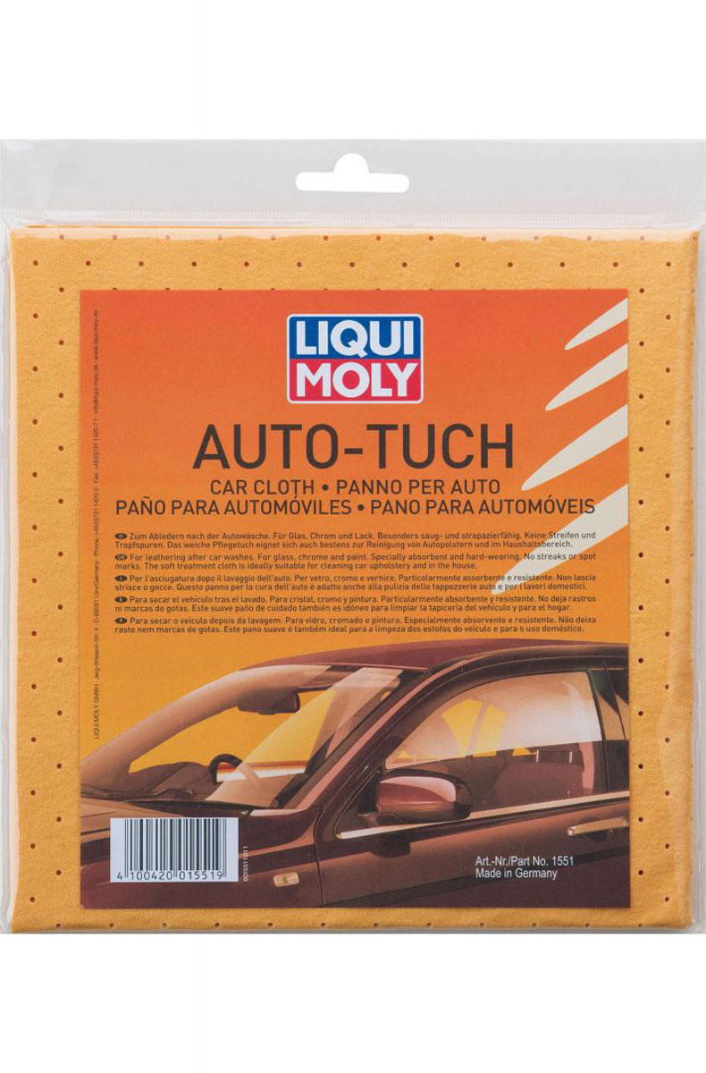 Салфетка Liqui Moly Auto-Tuch, впитывающаяRC-100BWC Салфетка Liqui Moly Auto-Tuch, впитывающаяRC-100BWCНетканый материал имитирующий натуральную замшу, для эффективного удаления влаги с остеклённых поверхностей автомобиля после мойки.