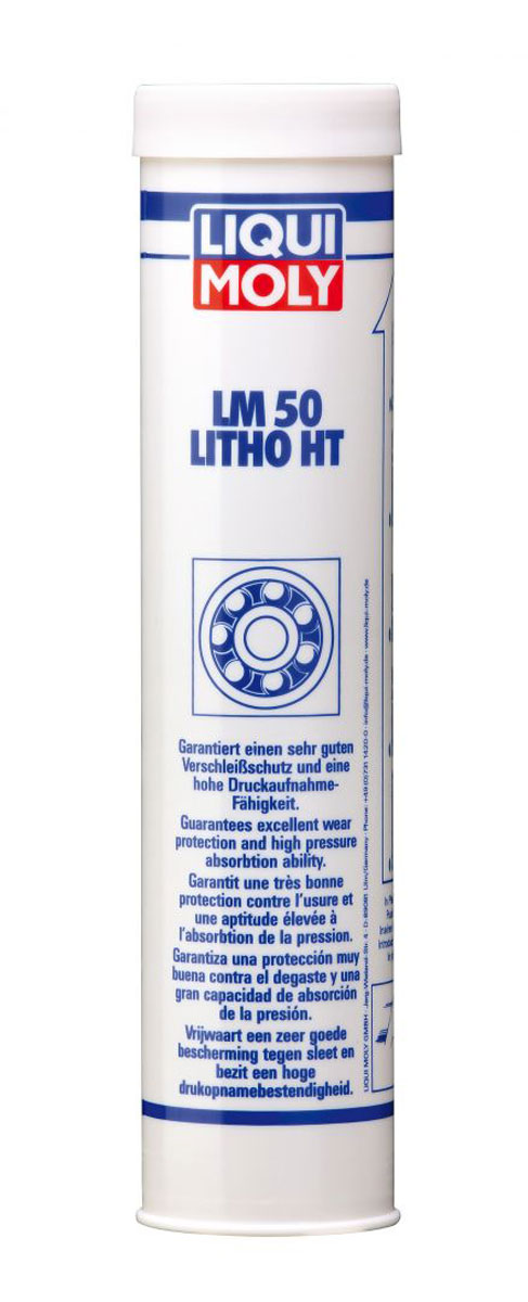 Смазка высокотемпературная Liqui Moly LM 50 Litho HT, для ступиц подшипников, 0,4 кгS03301004 Смазка высокотемпературная Liqui Moly LM 50 Litho HT, для ступиц подшипников, 0,4 кгS03301004Темно-синяя высокотемпературная консистентная смазка Liqui Moly LM 50 Litho HT второго класса NLGI для первичной и регулярной смазки высоконагруженных теплонапряженных деталей автомобилей и сельскохозяйственных машин: ступичных подшипников, нагруженных шарниров и в качестве универсальной смазки. Хорошо воспринимает ударные нагрузки. Стойка к воздействию воды. Температурный диапазон использования от -30°С до +160°С.Выдерживает высокие температуры.Эффективно смазывает, значительно снижает трение, увеличивает ресурс агрегатов.Защищает от задира.Отлично держится на поверхности.Устойчива к вымыванию горячей и холодной водой.Предотвращает рывки и вибрации.Выдерживает высокие давления.Обеспечивает отличные смазывающие и разделяющие свойства.Темно-синего цвета.Товар сертифицирован.