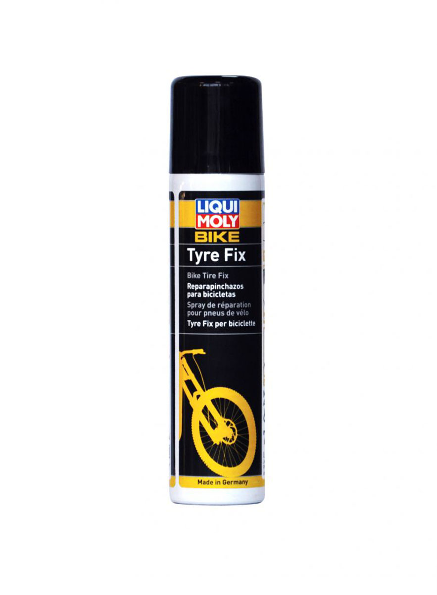 Герметик для ремонта шин велосипеда Liqui Moly Bike Tyre Fix , 75 млMW-1462-01-SR серебристый Герметик для ремонта шин велосипеда Liqui Moly Bike Tyre Fix , 75 млMW-1462-01-SR серебристыйLiqui Moly Bike Tyre Fix - это химическая комбинация веществ на основе каучука в аэрозольной упаковке. Вводится во внутрь шины, проникает в повреждения от проколов, обволакивает шину изнутри, создавая при этом герметичность.Использование герметика для ремонта шин велосипеда Bike Tyre Fix позволит чувствовать себя уверенным в далеких поездках, а в случае возникновения проколов колеса, легко и быстро отремонтировать шину велосипеда без разборки.Помощь при проколах без демонтажаПростота в использованииИспользуется при диаметрах 21-28Возможен последующий ремонт шины.Товар сертифицирован.