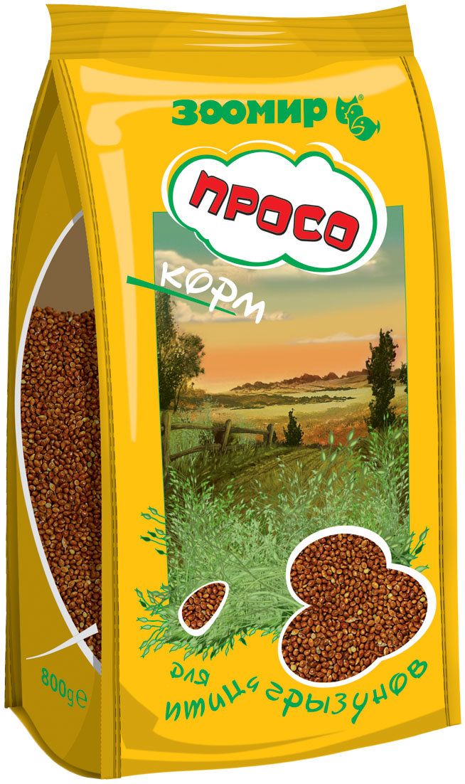Корм для птиц и грызунов Зоомир Просо, 800 г0120710 Корм для птиц и грызунов Зоомир Просо, 800 г0120710Корм Зоомир Просо предназначен для птиц и грызунов.Просо относится к обширному роду однолетних травянистых растений семейства злаков. Просо бывает различной окраски - желтое, белое и красное. Красные сорта считаются наиболее питательными.Просо является широко используемым видом корма для всех декоративных зерноядных птиц и грызунов. Богато незаменимыми аминокислотами. Просо служит основой для составления различных питательных зерновых смесей, его доля в рационе птиц достигает 60-70%.Состав: семена проса.Товар сертифицирован.