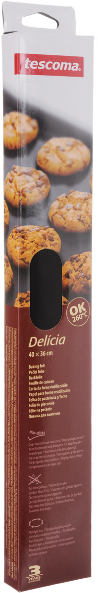 Пленка для выпечки Tescoma Delicia, 40 x 36 см94672 Пленка для выпечки Tescoma Delicia, 40 x 36 см94672Пленка для выпечки Tescoma Delicia, изготовленный из отличного термостойкого материала, с высококачественным антипригарным покрытием. Используется для приготовления выпечки в духовках и микроволновых печах. Позволяет готовить без масла и жира, выдерживает температуру до 260°С. Коврик применяется в качестве подложки на противень, сковороды, формы для выпечки. Подходит для многоразового использования.Можно мыть в посудомоечной машине.Размер: 40 х 36 см.