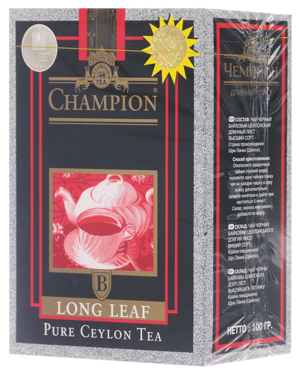 Champion Длинный лист черный крупнолистовой чай, 100 г101246 Champion Длинный лист черный крупнолистовой чай, 100 г101246Произрастающий на невысоких склонах Шри-Ланки, и собранный в самый разгар чайного сезона, чай Champion Длинный лист проходит долгий процесс обработки. Собранные листья обрабатываются по особому рецепту и приобретают продолговатую и волнообразную форму, что придает чаю своеобразный терпкий вкус и аромат, который раскрывается при заваривании.