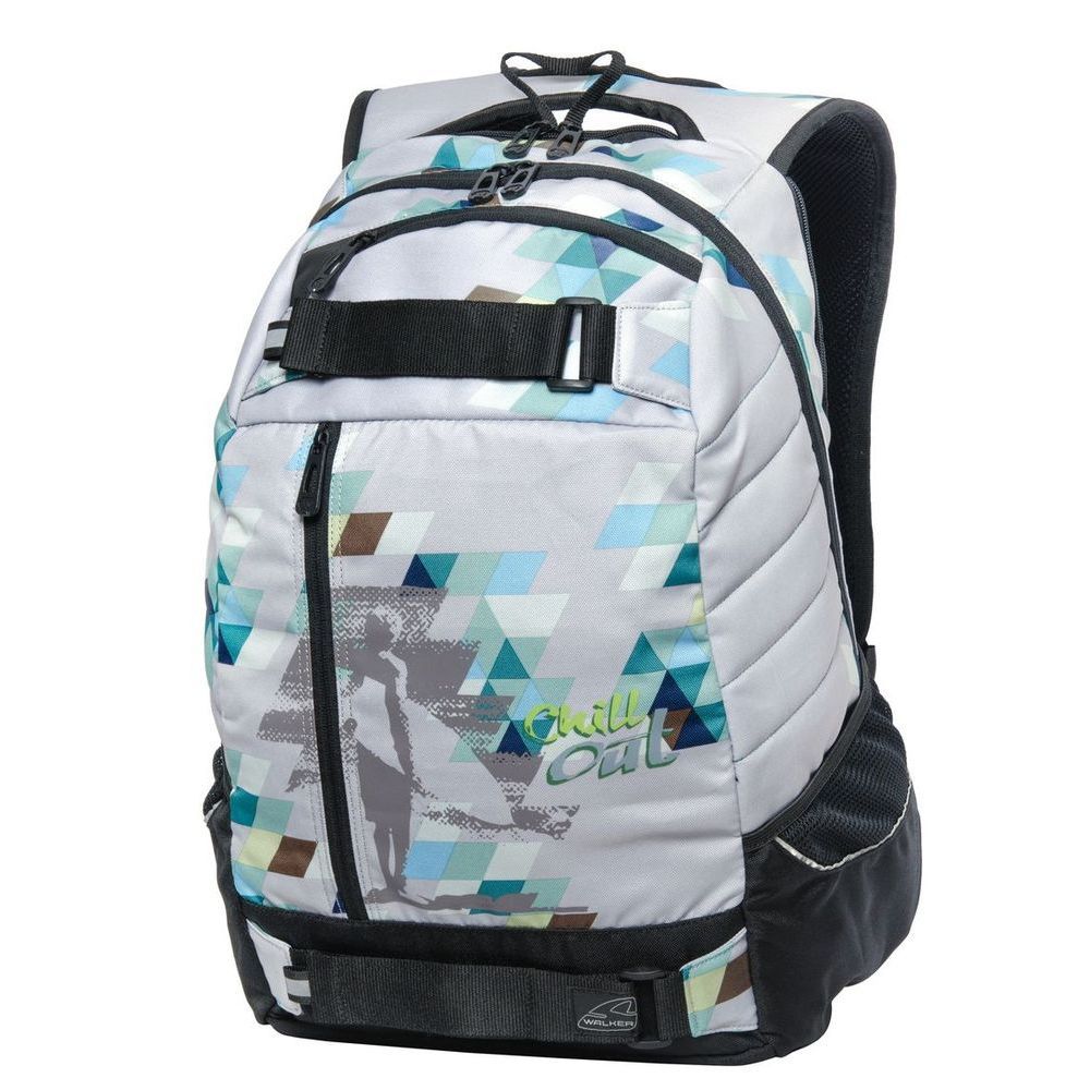 Walker Рюкзак школьный Wingman Chill Out72523WD Walker Рюкзак школьный Wingman Chill Out72523WDРюкзак Walker Wingman Chill Out - это современный многофункциональный молодежный рюкзак, который выполнен из прочного износостойкого материала высокого качества. Рюкзак имеет два основных отделения, закрывающихся на молнию с двумя бегунками. Внутри первого отделения находится один основной карман. Рюкзак оснащен двумя боковыми карманами с сеткой. На лицевой стороне рюкзака расположены два накладных кармана на молнии. Рюкзак оснащен удобной текстильной петлей для подвешивания. Мягкие широкие лямки позволяют легко и быстро отрегулировать рюкзак в соответствии с ростом. Также рюкзак дополнен светоотражающими элементами.Этот рюкзак разработан специально для людей стильных и модных, любящих быть в центре внимания.