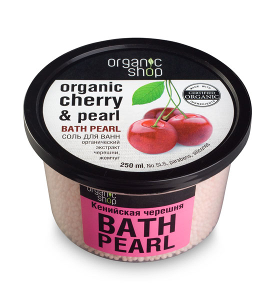 Organic Shop Жемчужная соль для ванн Кенийская черешня, 250 млFS-00897 Organic Shop Жемчужная соль для ванн Кенийская черешня, 250 млFS-00897Organic Shop жемчужная соль для ванн Кенийская черешня 250 мл. Моментально восстановить силы, а коже придать упругость и бархатистость, Вам поможет теплая ванна с тонизирующими жемчужинами «Кенийская черешня». Органический экстракт черешни - это просто кладезь витаминов, питающий и увлажняющий кожу. Жемчуг придает ей сияние и свежий вид. Не содержит силиконов, SLS , парабенов. Без синтетических отдушек и красителей, без синтетических консервантов.