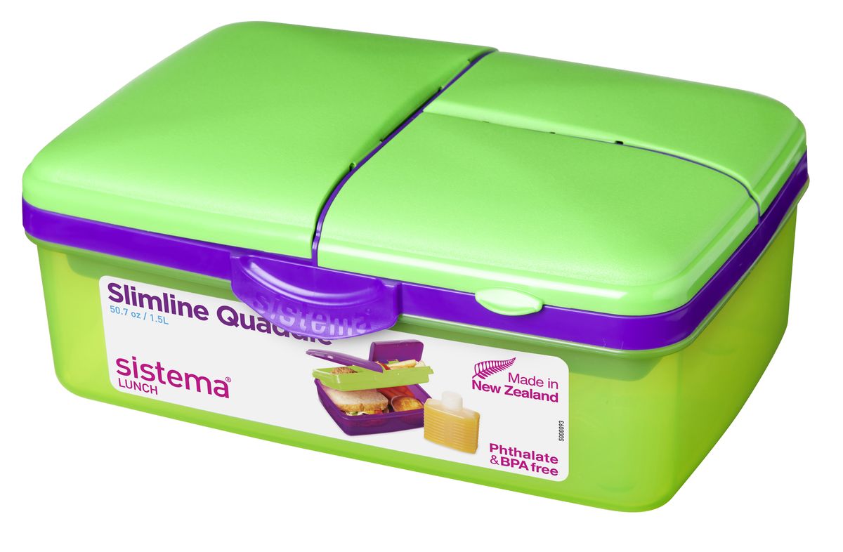 Ланчбокс Sistema Lunch, 4-секционный, с бутылкой, цвет: салатовый, 1,5 лVT-1520(SR) Ланчбокс Sistema Lunch, 4-секционный, с бутылкой, цвет: салатовый, 1,5 лVT-1520(SR)Контейнер Lunch имеет 4 отделения для хранения и транспортировки бутербродов, порционных салатов, мяса или рыбы, горячих и холодных блюд. Ланч-бокс для детей и взрослых позволяет взять даже сложный обед из нескольких блюд в одном компактном контейнере. На крышке имеется силиконовая прокладка, который способствует герметичному закрыванию. Контейнер надежно закрывается клипсами, которые при необходимости можно заменить. Можно мыть в посудомоечной машине.
