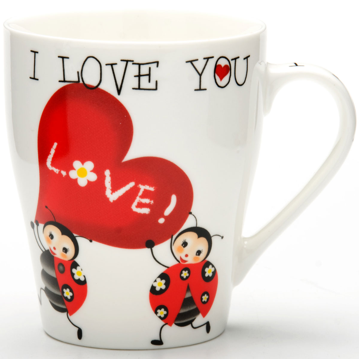 Кружка Loraine I Love You, 340 мл. 2445554 009312 Кружка Loraine I Love You, 340 мл. 2445554 009312Кружка изготовлена из высококачественного костяного фарфора и оформлена стильным рисунком. Изящный дизайн придется по вкусу и ценителям классики, и тем, кто предпочитает утонченность и изысканность. Объем кружки: 340 мл.Высота кружки: 11 см.