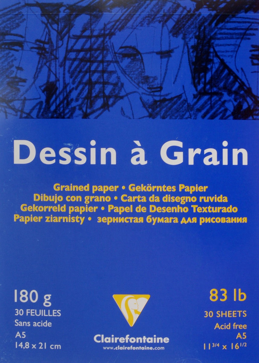 Блокнот для черчения и рисования Clairefontaine Dessin A Grain, 30 листов, формат А5. 9662672523WD Блокнот для черчения и рисования Clairefontaine Dessin A Grain, 30 листов, формат А5. 9662672523WDБескислотная бумага Clairefontaine Dessin A Grain,изготовленная из 100% целлюлозы, предназначена для сухихтехник рисования и черчения карандашом, углем, палочкамисангина и другими. Также может быть использована дляакрила и гуаши, благодаря высокой плотности. Изделияимеют зернистую фактуру. Обложка выполнена измелованного картона с клеевым креплением. Рисование позволяет развивать творческие способности,кроме того, это увлекательный досуг.Размер листа: 14,8 х 21 см.
