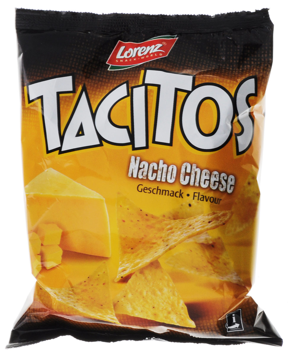 Lorenz Tacitos кукурузные чипсы со вкусом сыра начо, 125 г0120710 Lorenz Tacitos кукурузные чипсы со вкусом сыра начо, 125 г0120710Популярная мексиканская закуска - чипсы Lorenz Tacitos с пряным сырным соусом вдохновила производителей на изготовление этого оригинального снэка - кукурузные чипсы со вкусом пикантного сыра начо.