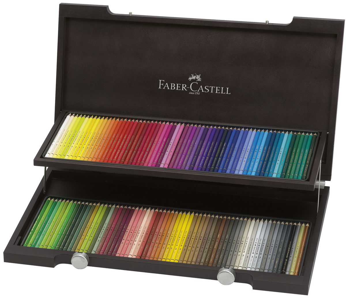 Faber-Castell Цветные карандаши Polychromos 120 цветов72523WD Faber-Castell Цветные карандаши Polychromos 120 цветов72523WDЦветные карандаши Faber-Castell Polychromos станут незаменимым инструментом для начинающих и профессиональных художников. В набор входят 120 карандашей различных цветов.Особенности карандашей: высокое содержание очень качественных пигментов гарантирует устойчивость квоздействию света и интенсивность; грифель толщиной 3,8 мм;гладкий грифель на основе воска водоустойчив,не размазывается.Набор цветных карандашей - это практичный художественный инструмент, который поможет вам в создании самых выразительных произведений. Карандаши упакованы в деревянный пенал, благодаря чему их удобно хранить.