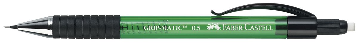 Faber-Castell Карандаш механический Grip-Matic цвет корпуса зеленый 13756372523WD Faber-Castell Карандаш механический Grip-Matic цвет корпуса зеленый 13756372523WDМеханический карандаш Faber-Castell Grip-Matic - незаменимый атрибут современного делового человека дома и в офисе.Корпус карандаша круглой формы выполнен из высококачественного пластика и дополнен резиновой областью захвата и длинным выдвижным ластиком. Карандаш оснащен инновационной системой, позволяющей грифелю выдвигаться в зависимости от письма в оптимальном объеме.Мягкое комфортное письмо и тонкие линии при написании принесут вам максимум удовольствия. Порадуйте друзей и знакомых, оказав им столь стильный знак внимания.