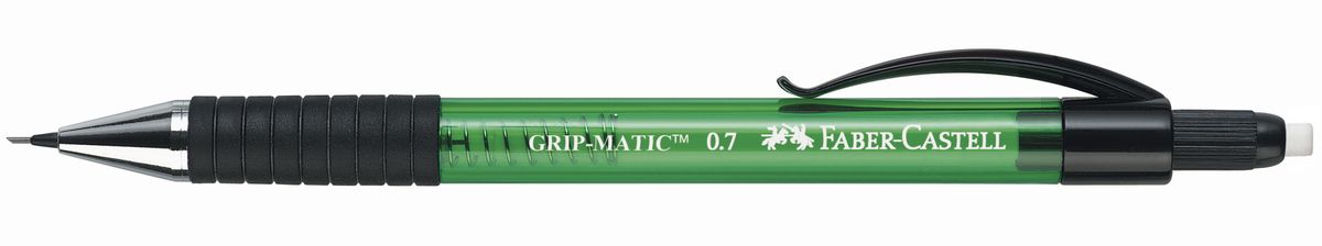 Faber-Castell Карандаш механический Grip-Matic цвет корпуса зеленый 137763PP-209 Faber-Castell Карандаш механический Grip-Matic цвет корпуса зеленый 137763PP-209Механический карандаш Faber-Castell Grip-Matic - незаменимый атрибут современного делового человека дома и в офисе.Корпус карандаша круглой формы выполнен из высококачественного пластика и дополнен резиновой областью захвата и длинным выдвижным ластиком. Карандаш оснащен инновационной системой, позволяющей грифелю выдвигаться в зависимости от письма в оптимальном объеме.Мягкое комфортное письмо и тонкие линии при написании принесут вам максимум удовольствия. Порадуйте друзей и знакомых, оказав им столь стильный знак внимания.