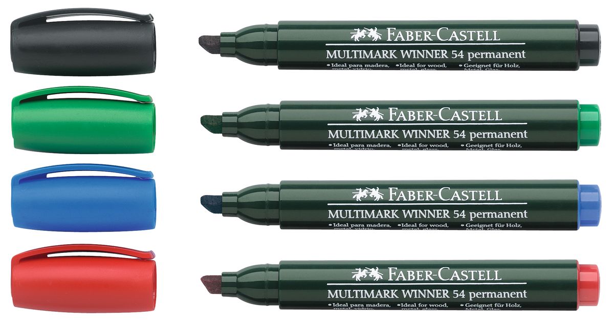 Faber-Castell Маркер перманентный Winner 54 4 шт0102016 Faber-Castell Маркер перманентный Winner 54 4 шт0102016Прекрасные маркеры Faber-Castell Winner 54 будут правильным решением для вашей коллекции. Выбранная модель станет приятной покупкой или подарком для друга.Данные маркеры имеют эргономичную трехгранную область захвата.Изделия состоят из сырья высокого качества приятного оттенка.Идеально подойдут для всех видов бумаги, быстро высыхают, устойчивы к воздействию воды и стиранию.Дизайн маркеров выверен учитывая все подробности.