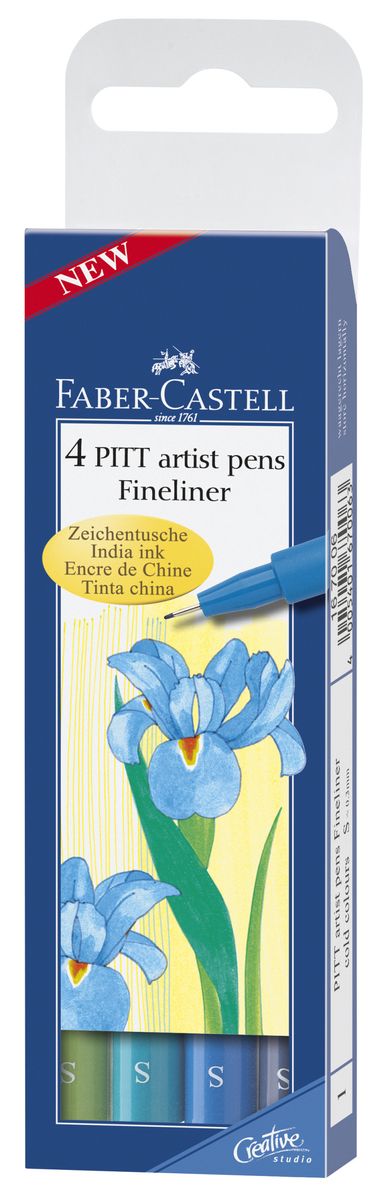 Faber-Castell Капиллярные ручки Fineliner Холодные тона 4 цвета72523WD Faber-Castell Капиллярные ручки Fineliner Холодные тона 4 цвета72523WDКапиллярные ручки Faber-Castell Fineliner: Холодные тона станут незаменимым инструментом для начинающих и профессиональных художников. В набор входят 4 ручки разных цветов: салатового, голубого, серо-синего и бирюзового.Заостренные кончики ручек позволяют проводить тончайшие линии. Чернила не выцветают на свету, не стираются и не размываются водой, не имеют неприятного запаха и pH-нейтральны.Набор художественных капиллярных ручек - это практичный и современный художественный инструмент, который поможет вам в создании самых выразительных произведений.