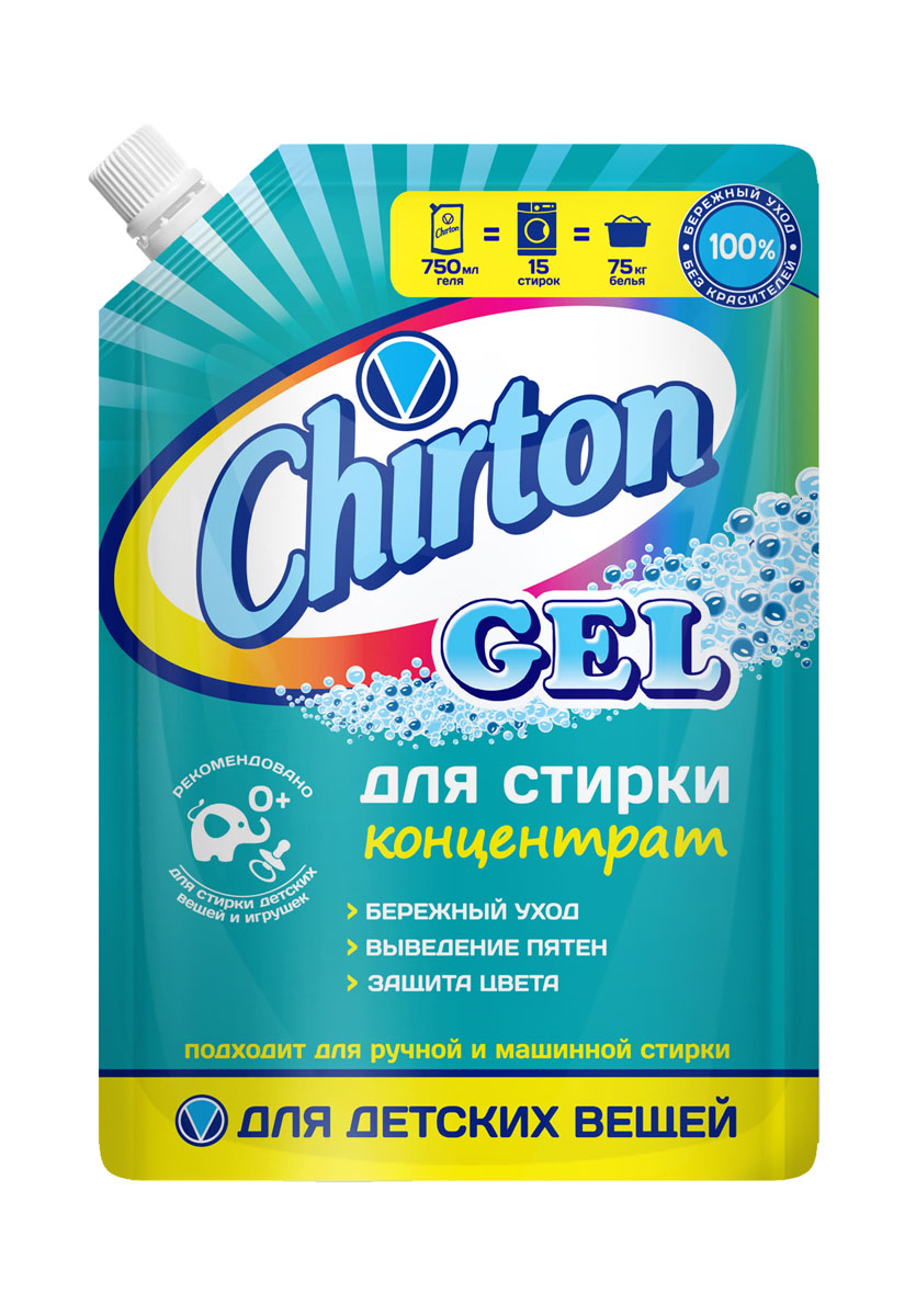 Гель для стирки Chirton концентрированный для детского белья 750мл106-026 Гель для стирки Chirton концентрированный для детского белья 750мл106-026Современная упаковка дой-пак делает гели удобными при покупке и надежными в хранении (не рассыпаются, не намокают). Легко и удобно дозируются, экономный расход. Отстирывают самые различные загрязнения. Бережно воздействуют на ткани. Хорошо растворяются в воде, легко выполаскиваются. Подходят для ручной и машинной стирки.