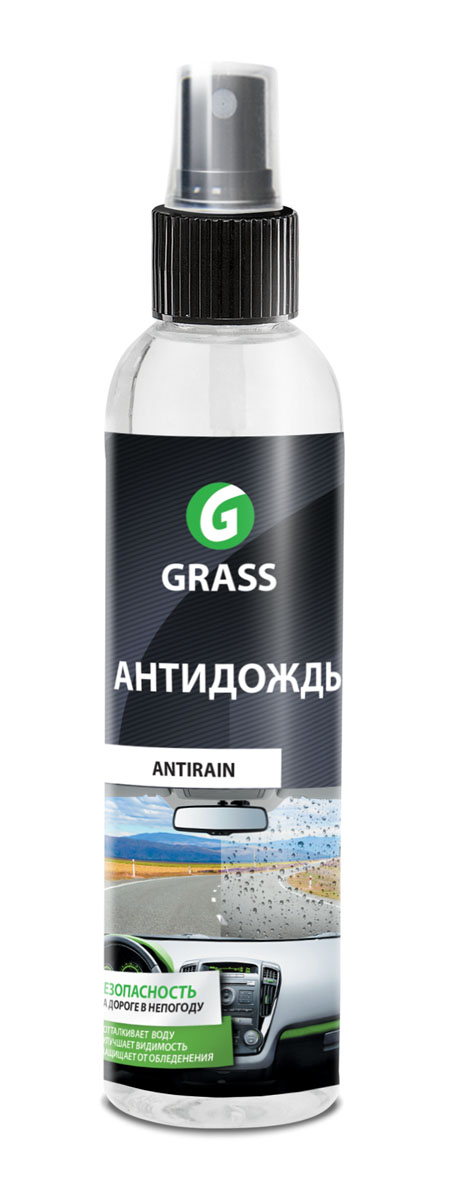 Средство для стекол и зеркал Grass Антидождь, 250 млRC-100BWC Средство для стекол и зеркал Grass Антидождь, 250 млRC-100BWCСредство Grass Антидождь - это водо- и грязеотталкивающее средство для стекол, зеркал, фар автомобиля и любых других стеклянных поверхностей. Заполняет микропоры и микротрещины стекла, образуя невидимую пленку. Дождь и грязь легко скатываются с поверхности, в зимнее время препятствует образованию обледенения. При скорости движения выше 80 км/ч снижается необходимость пользоваться щетками стеклоочистителя. Стекло дольше остается чистым. Товар сертифицирован.