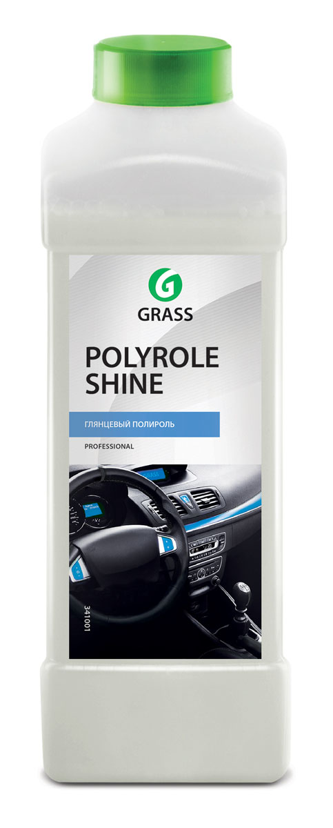 Полироль для кожи, резины и пластика Grass Polyrole Shine, 1 лRC-100BWC Полироль для кожи, резины и пластика Grass Polyrole Shine, 1 лRC-100BWCПолироль для кожи, резины и пластика Grass Polyrole Shine - это профессиональный глянцевый полироль для обработки приборных панелей, неокрашенных бамперов, покрышек, для очистки и полировки изделий из пластика, кожи, дерева, винила и резины. Сохраняет первоначальный цвет, не оставляет жирных пятен, препятствует оседанию пыли, придает глянцевый блеск. Средство обладает приятным ароматом.Товар сертифицирован.