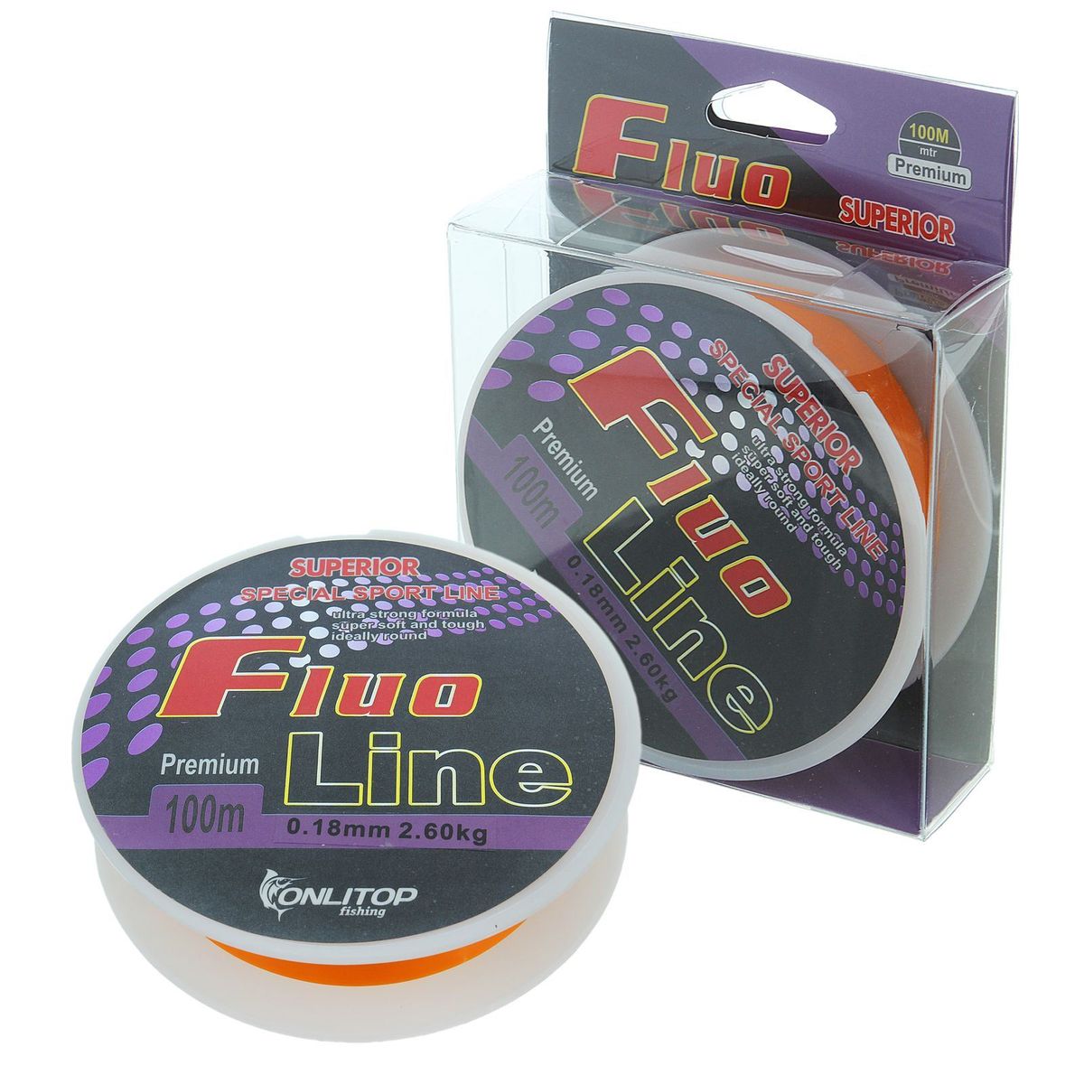 Леска Onlitop Fluo Line, цвет: оранжевый, 100 м, 0,18 мм, 2,6 кг1232669 Леска Onlitop Fluo Line, цвет: оранжевый, 100 м, 0,18 мм, 2,6 кг1232669Леска Onlitop Fluo Line, сплетенная из нитей, обладает малым диаметром и круглым сечением, что обеспечивает превосходные характеристики абразивной устойчивости, а благодаря сверх гладкой поверхности забросы станут дальше и точнее. Специальное покрытие значительно снижает трение и соответственно увеличивает дальность заброса.Длина лески: 100 м.Диаметр: 0,18 мм.Выдерживает нагрузку до 2,6 кг.