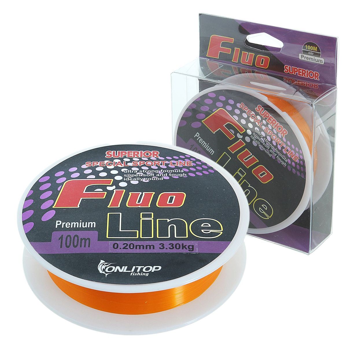 Леска Onlitop Fluo Line, цвет: оранжевый, 100 м, 0,2 мм, 3,3 кг010-01199-23 Леска Onlitop Fluo Line, цвет: оранжевый, 100 м, 0,2 мм, 3,3 кг010-01199-23Во время технологического процесса волокна сплетаются и специально разработанным способом сплавляются в единое целое. В ходе такой обработки леска становится прочнее, чем совокупность составляющих ее волокон. Таким образом получается оптимальный синтез монофильной и плетеной лески.