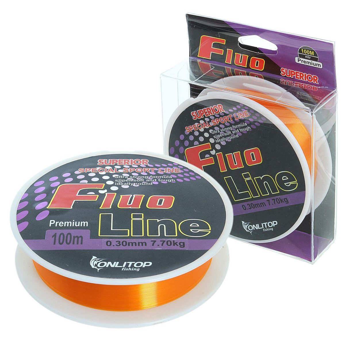 Леска Onlitop Fluo Line, цвет: оранжевый, 100 м, 0,3 мм, 7,7 кг2072-025 Леска Onlitop Fluo Line, цвет: оранжевый, 100 м, 0,3 мм, 7,7 кг2072-025Во время технологического процесса волокна сплетаются и специально разработанным способом сплавляются в единое целое. В ходе такой обработки леска становится прочнее, чем совокупность составляющих ее волокон. Таким образом получается оптимальный синтез монофильной и плетеной лески.