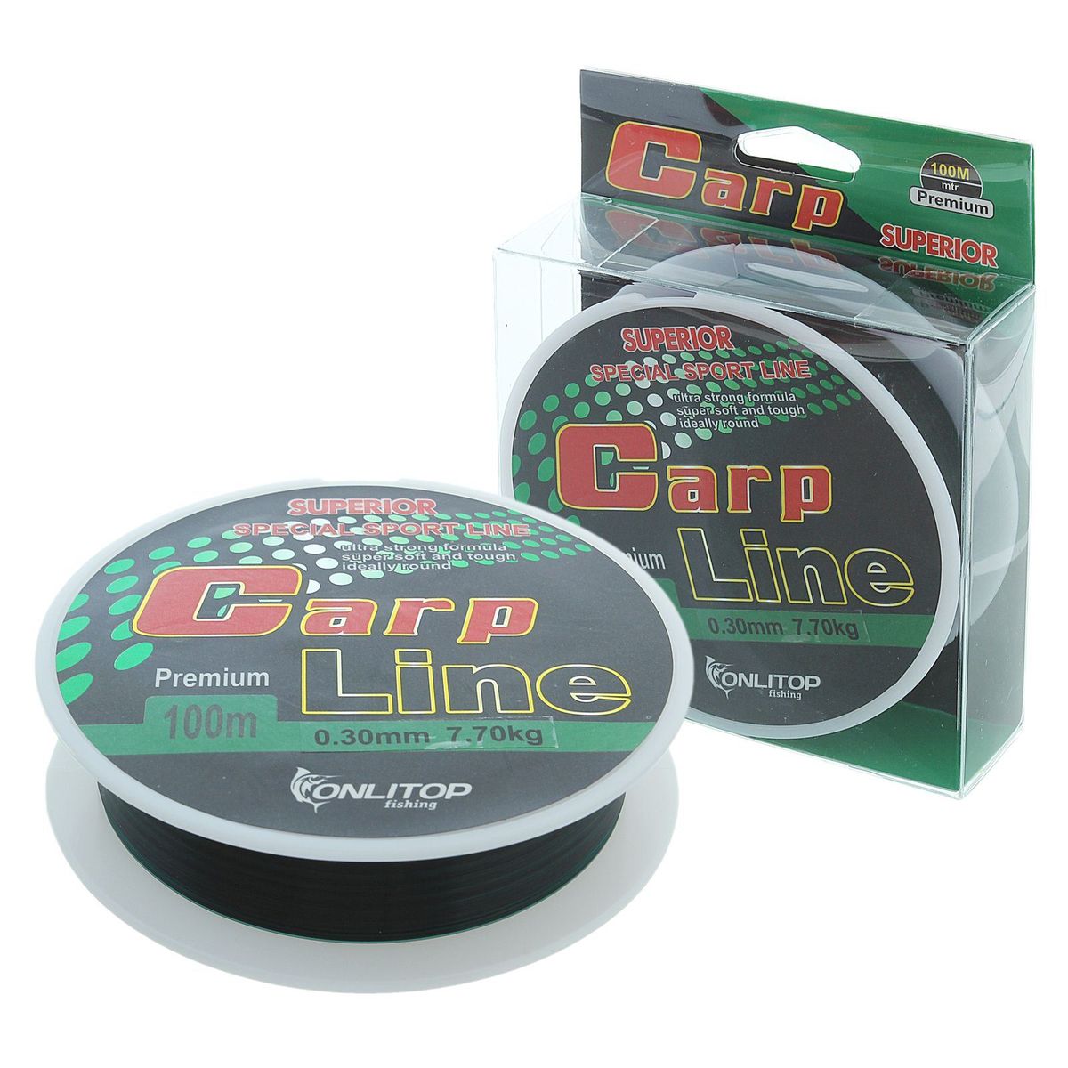 Леска Onlitop Carp Line, цвет: темно-зеленый, 100 м, 0,3 мм, 7,7 кг1232689 Леска Onlitop Carp Line, цвет: темно-зеленый, 100 м, 0,3 мм, 7,7 кг1232689Леска Onlitop Carp Line, сплетенная из нитей, обладает малым диаметром и круглым сечением, что обеспечивает превосходные характеристики абразивной устойчивости, а благодаря сверх гладкой поверхности забросы станут дальше и точнее. Специальное покрытие значительно снижает трение и соответственно увеличивает дальность заброса.Длина лески: 100 м.Диаметр: 0,3 мм.Выдерживает нагрузку до 7,7 кг.